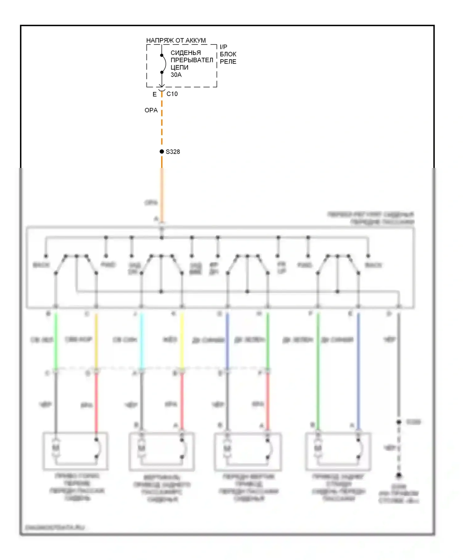 Suburban Chevrolet X (2000-2006): Полный набор функций для пассажиров сиденья электросхема 