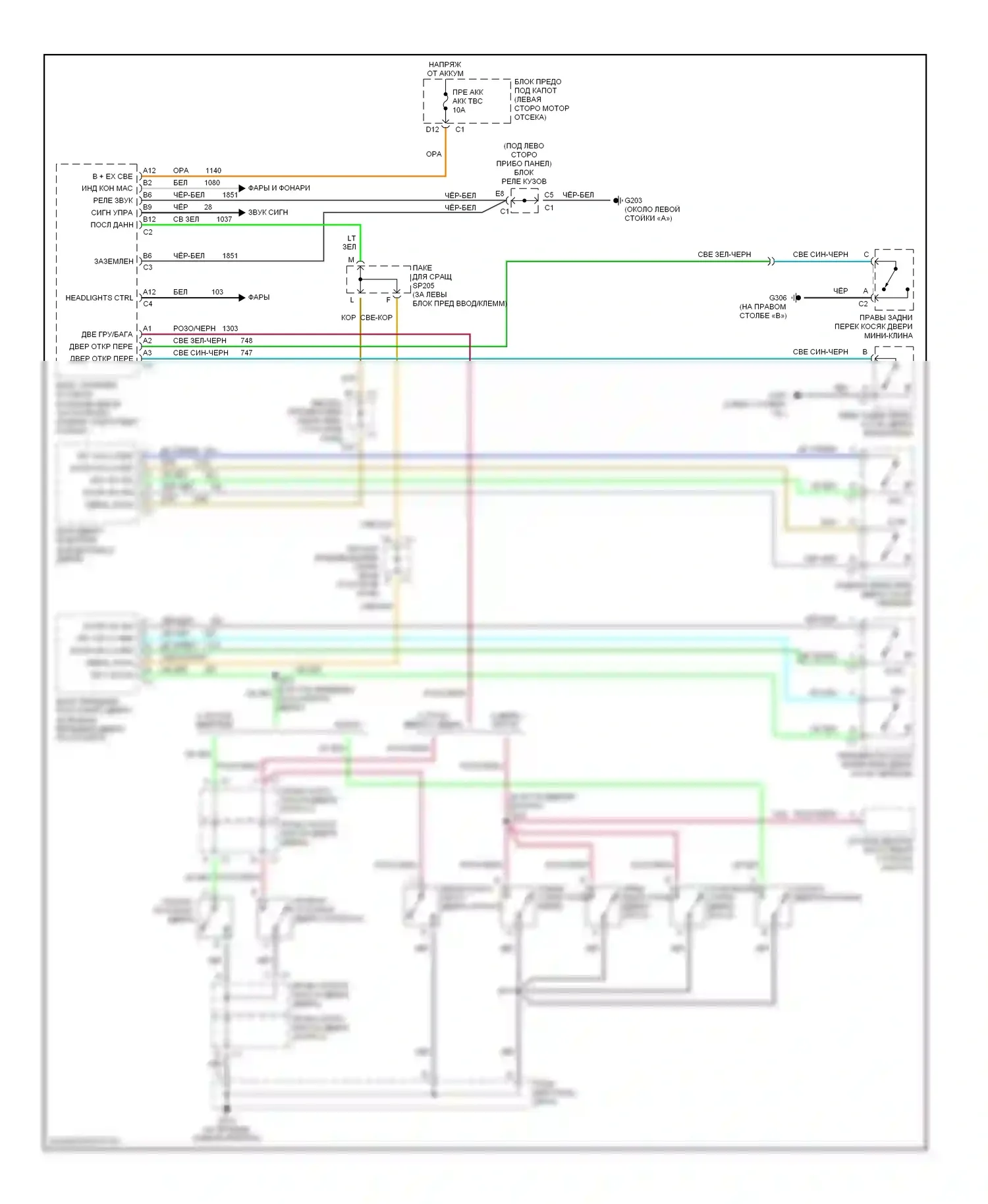 Suburban Chevrolet X (2000-2006): Электросхема защиты от взлома 