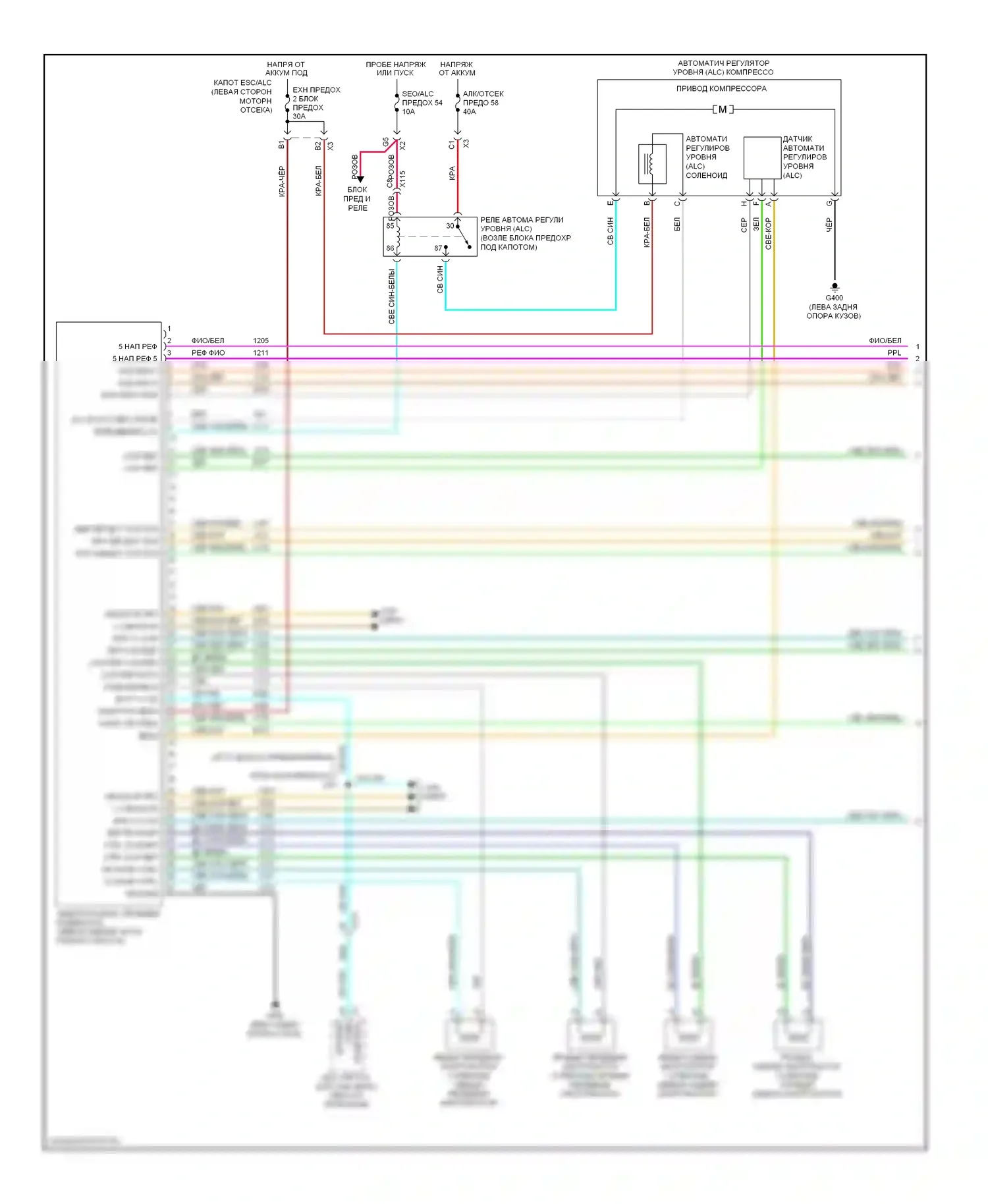 Suburban Chevrolet XI (2007-2013): Электросхема электронной подвески (1 из 2) 