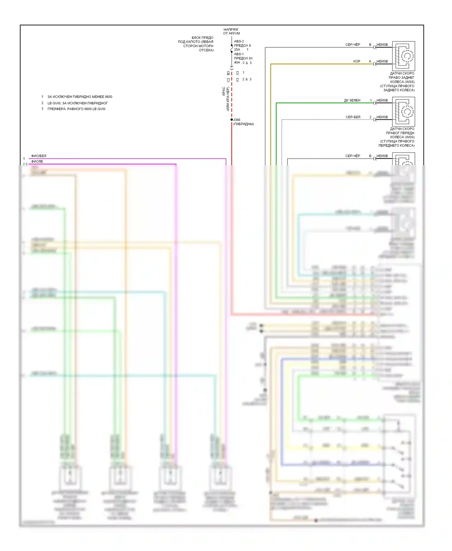 Suburban Chevrolet XI (2007-2013): Электросхема электронной подвески (2 из 2) 