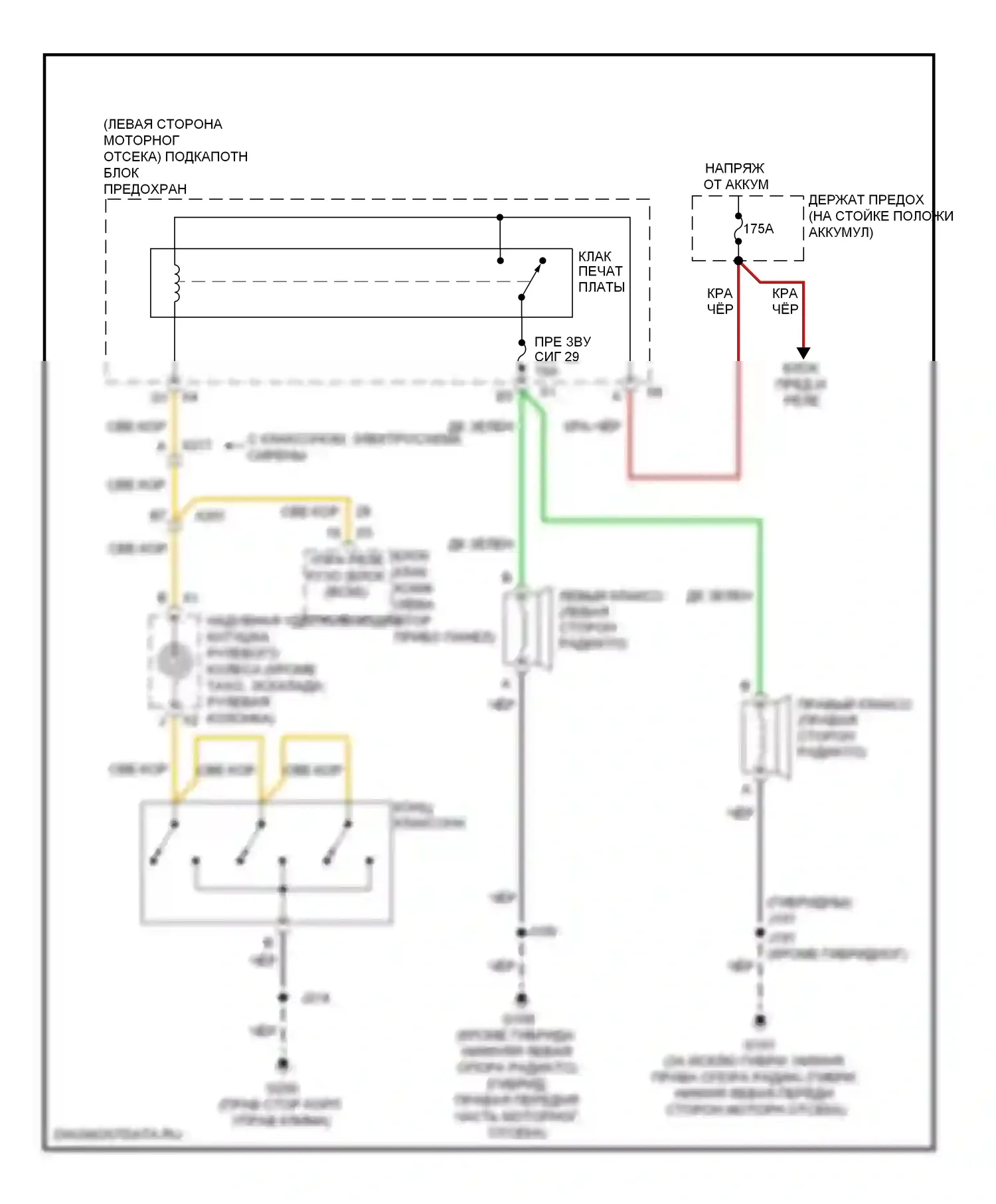 Suburban Chevrolet XI (2007-2013): Электросхема клаксона 