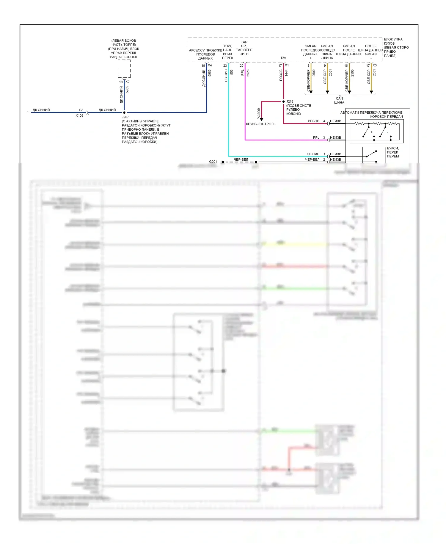 Suburban Chevrolet XI (2007-2013): 5,3л vin 3, электросхема автоматической коробки передач (2 из 2) 