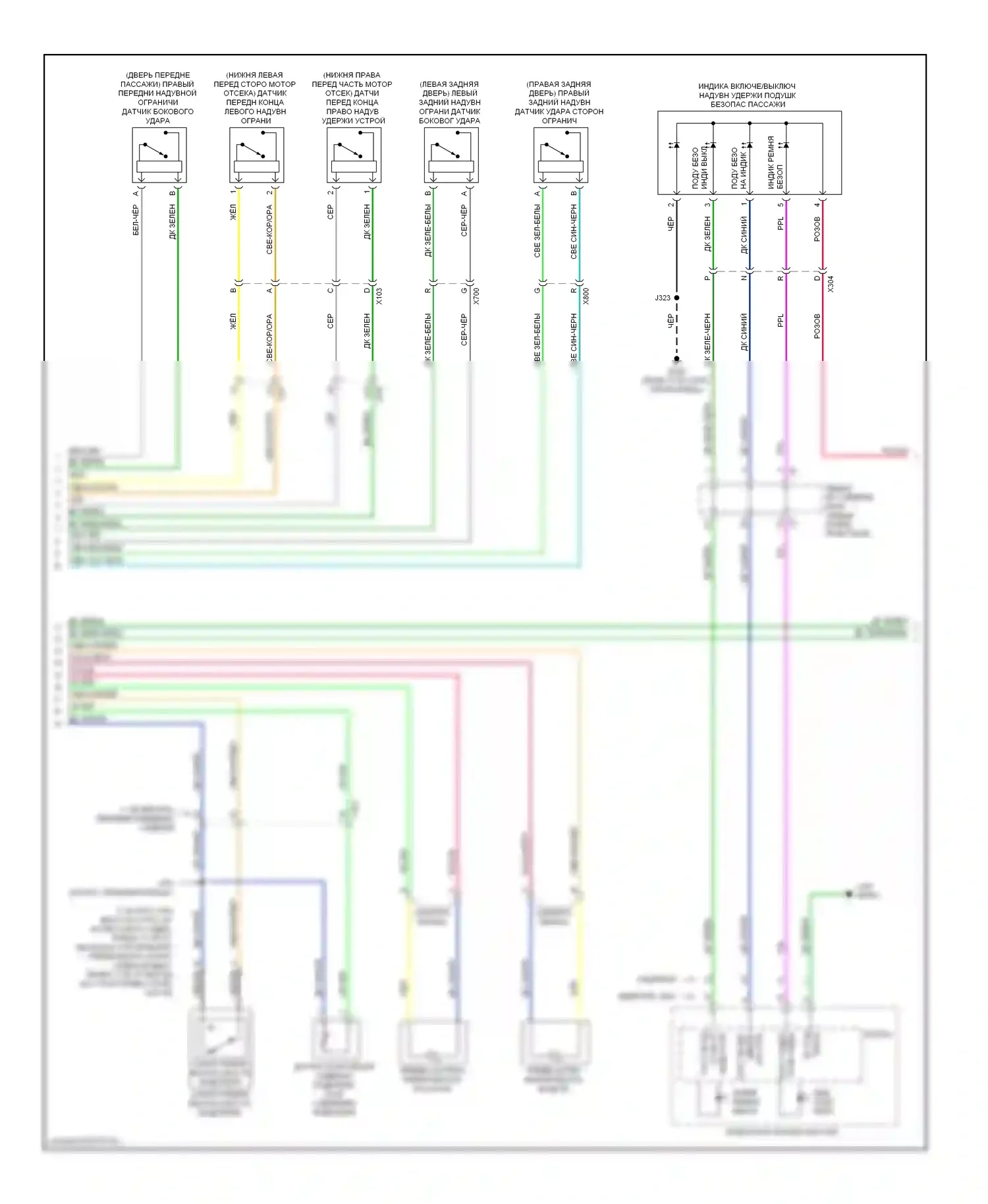 Suburban Chevrolet XI (2007-2013): Электросхема подушек безопасности (2 из 3) 