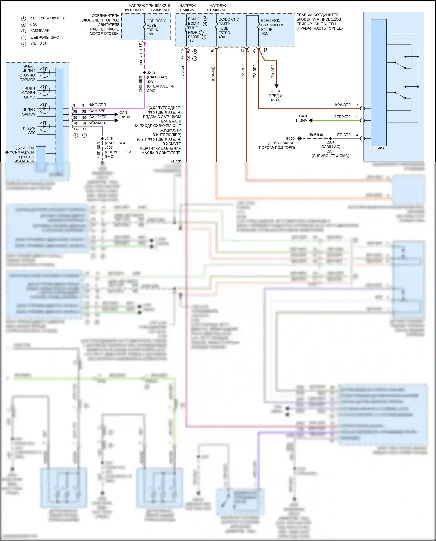 Suburban Chevrolet XIII (2020-2024): Антиблокировочная система abs электросхема (2 из 2) 