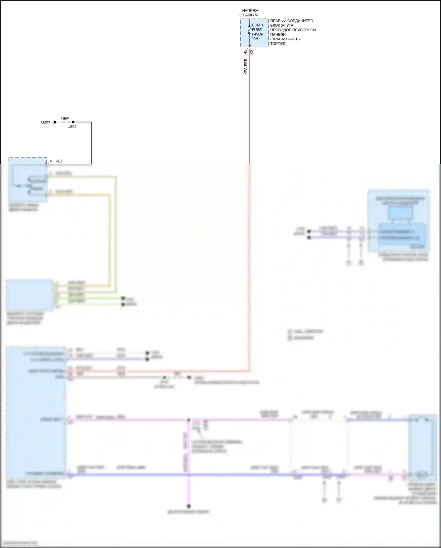 Suburban Chevrolet XIII (2020-2024): Электросхема открытия лючка топливного бака 