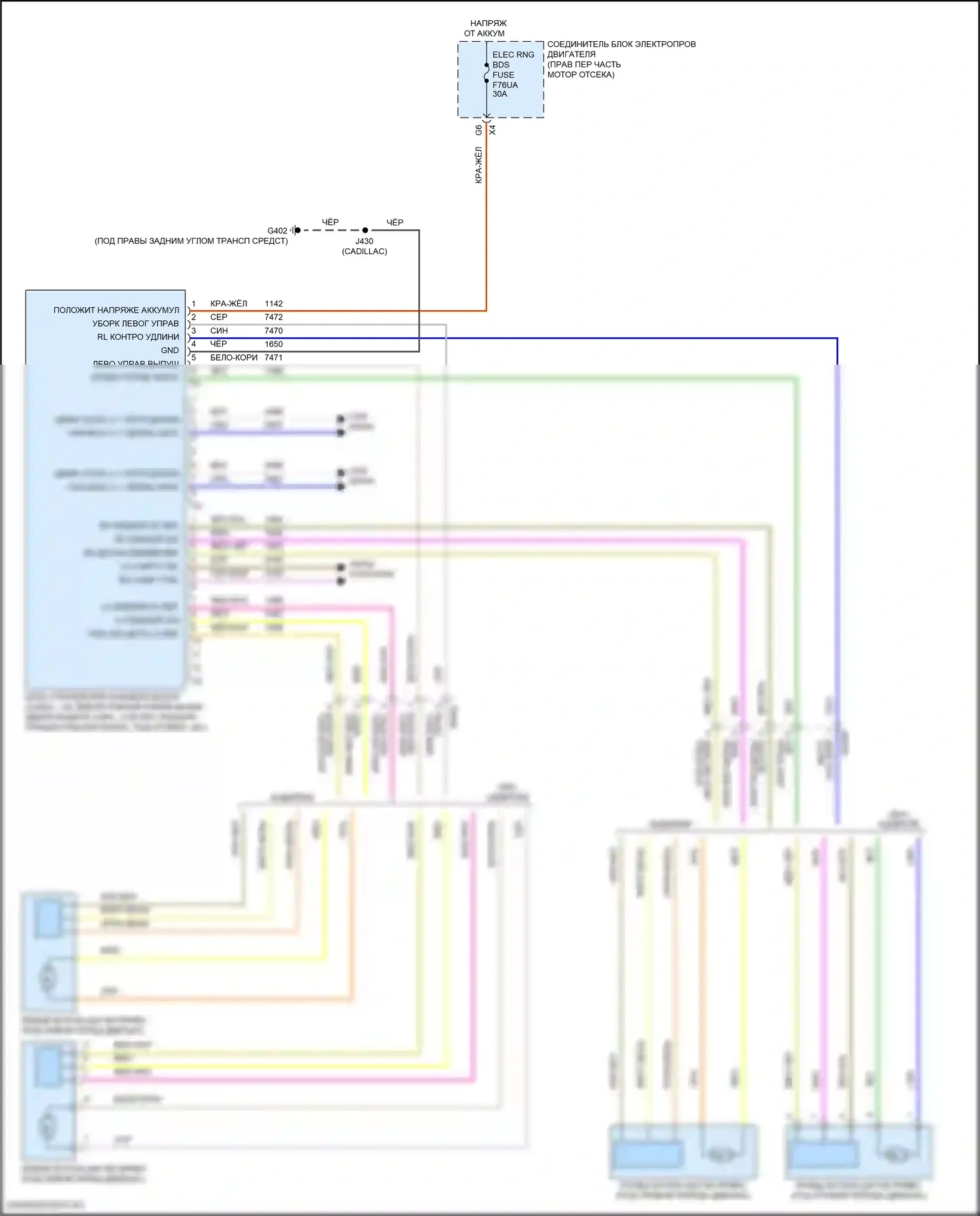 Suburban Chevrolet XIII (2020-2024): Электросхема выдвижных ходовых щитов 