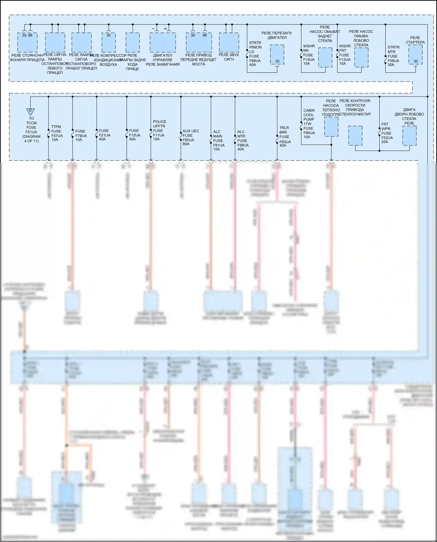 Suburban Chevrolet XIII (2020-2024): Электросхема блока предохранителей реле (3 из 11) 