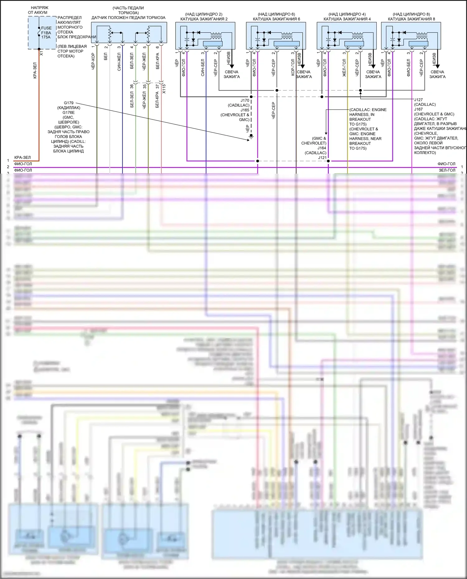 Suburban Chevrolet XIII (2020-2024): Электросхема двигателя 5.3l vin d (3 из 7) 