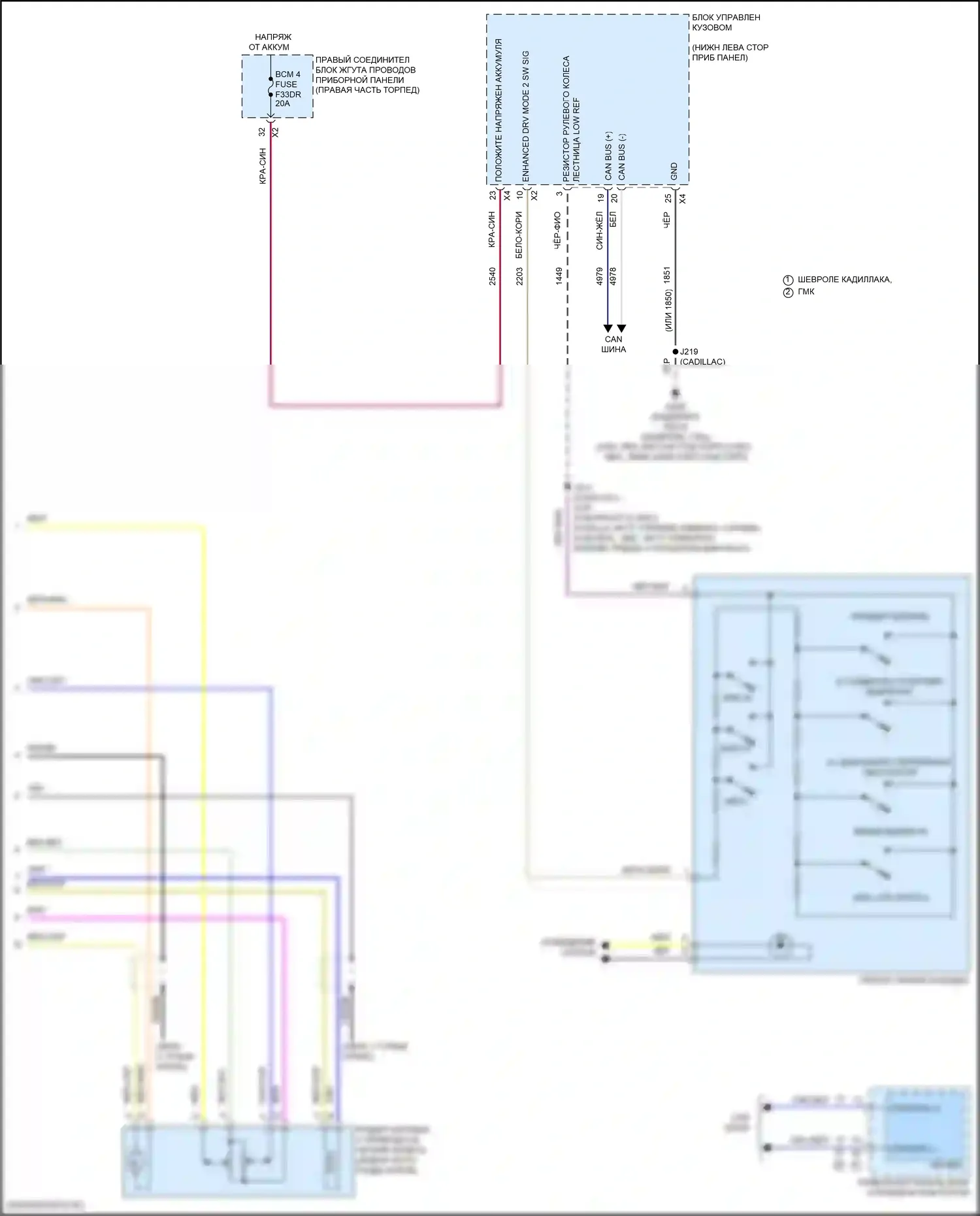 Suburban Chevrolet XIII (2020-2024): Электросхема раздаточной коробки (2 из 2) 