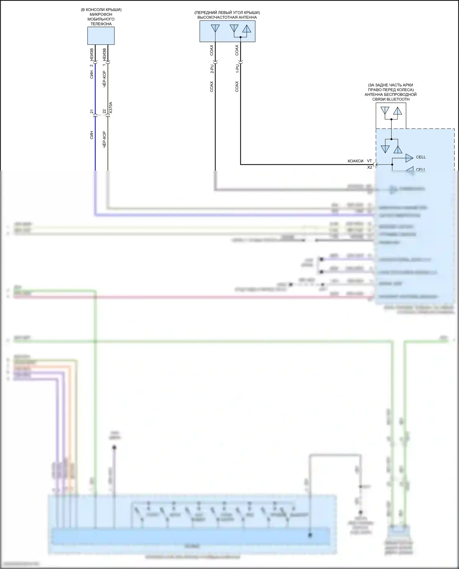 Suburban Chevrolet XIII (2020-2024): Электросхема магнитолы, средний/высокий уровень (2 из 3) 