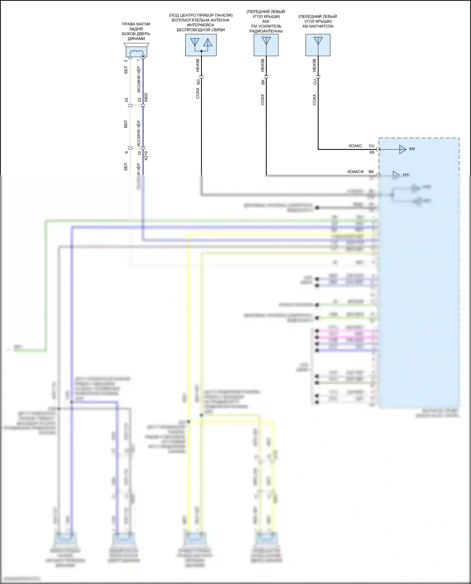 Suburban Chevrolet XIII (2020-2024): Электросхема магнитолы, средний/высокий уровень (3 из 3) 