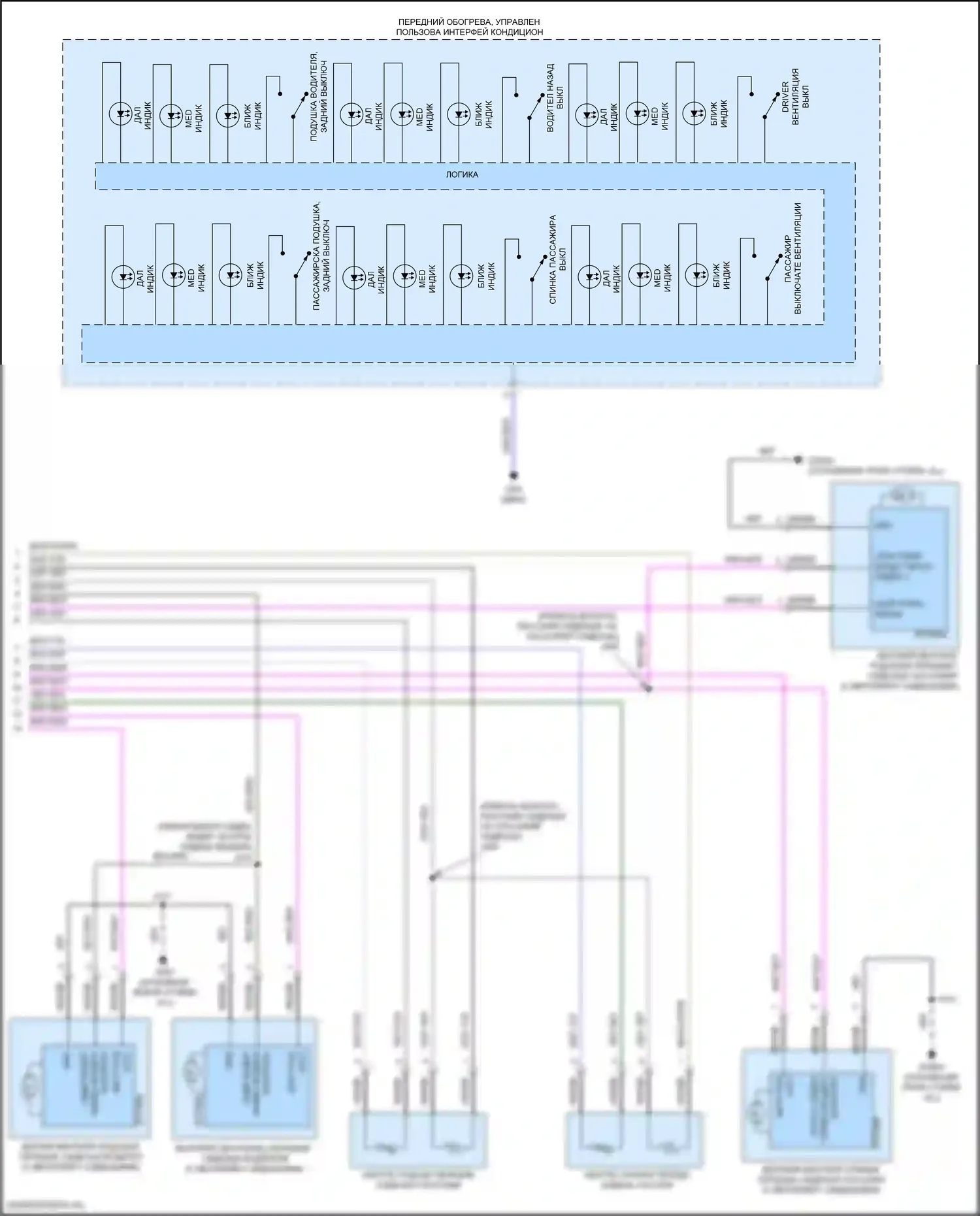 Suburban Chevrolet XIII (2020-2024): Электросхема передних обогреваемых сидений (2 из 2) 