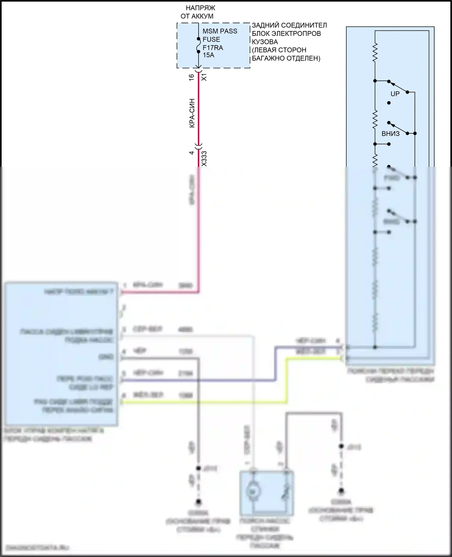 Suburban Chevrolet XIII (2020-2024): Поясничная электросхема пассажира, 4-сторонняя 