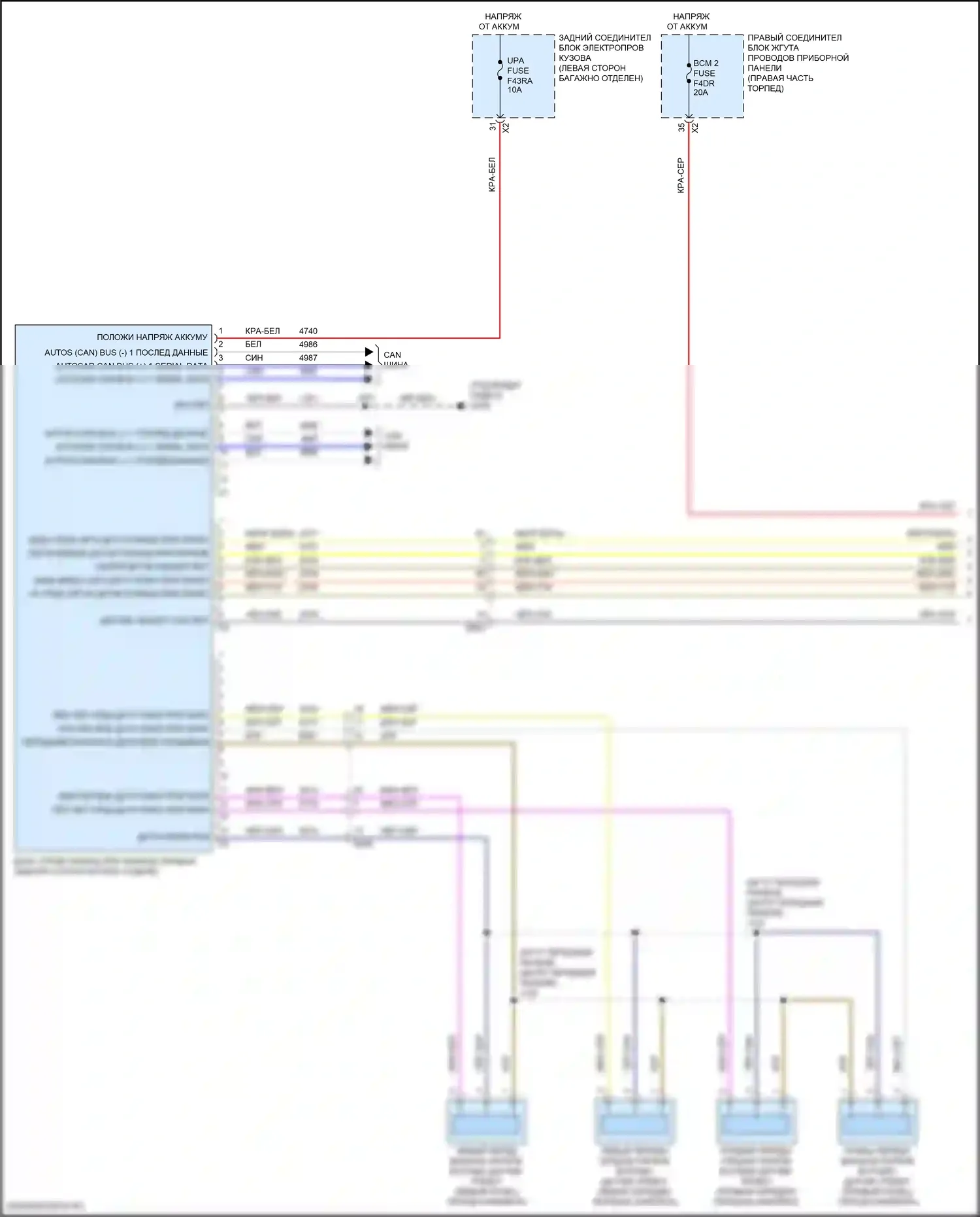 Suburban Chevrolet XIII (2020-2024): Электросхема парктроника (1 из 2) 