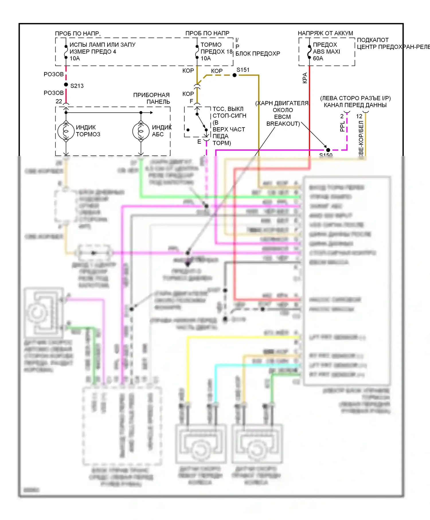 Tahoe Chevrolet I (1995-1999): 5,7л (vin r), электросхемы антиблокировочной системы abs 