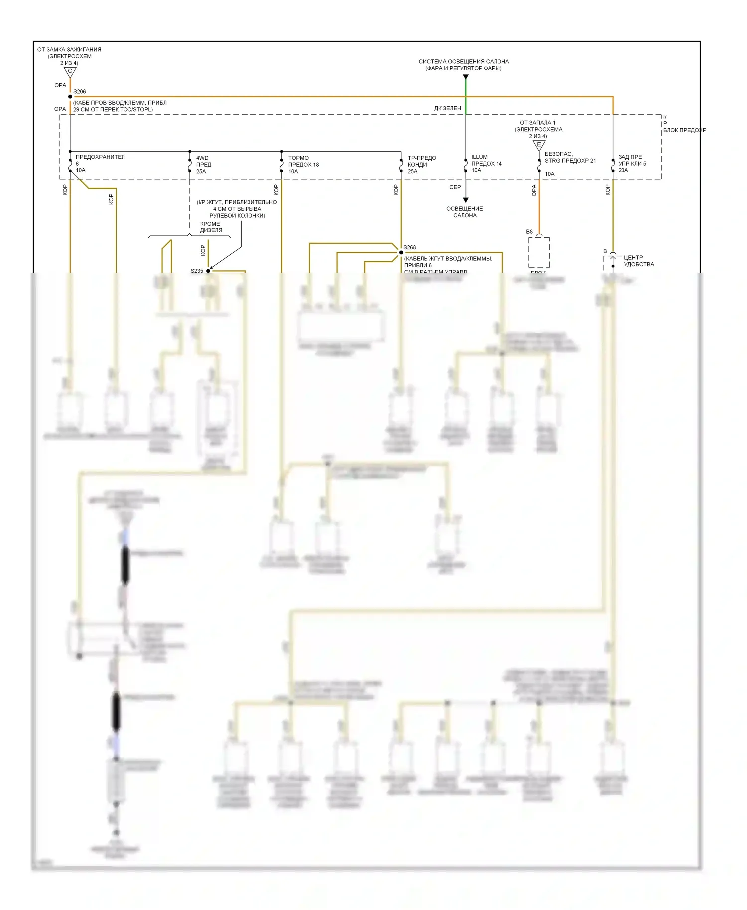 Tahoe Chevrolet I (1995-1999): Электросхема блока предохранителей реле (4 из 4) 