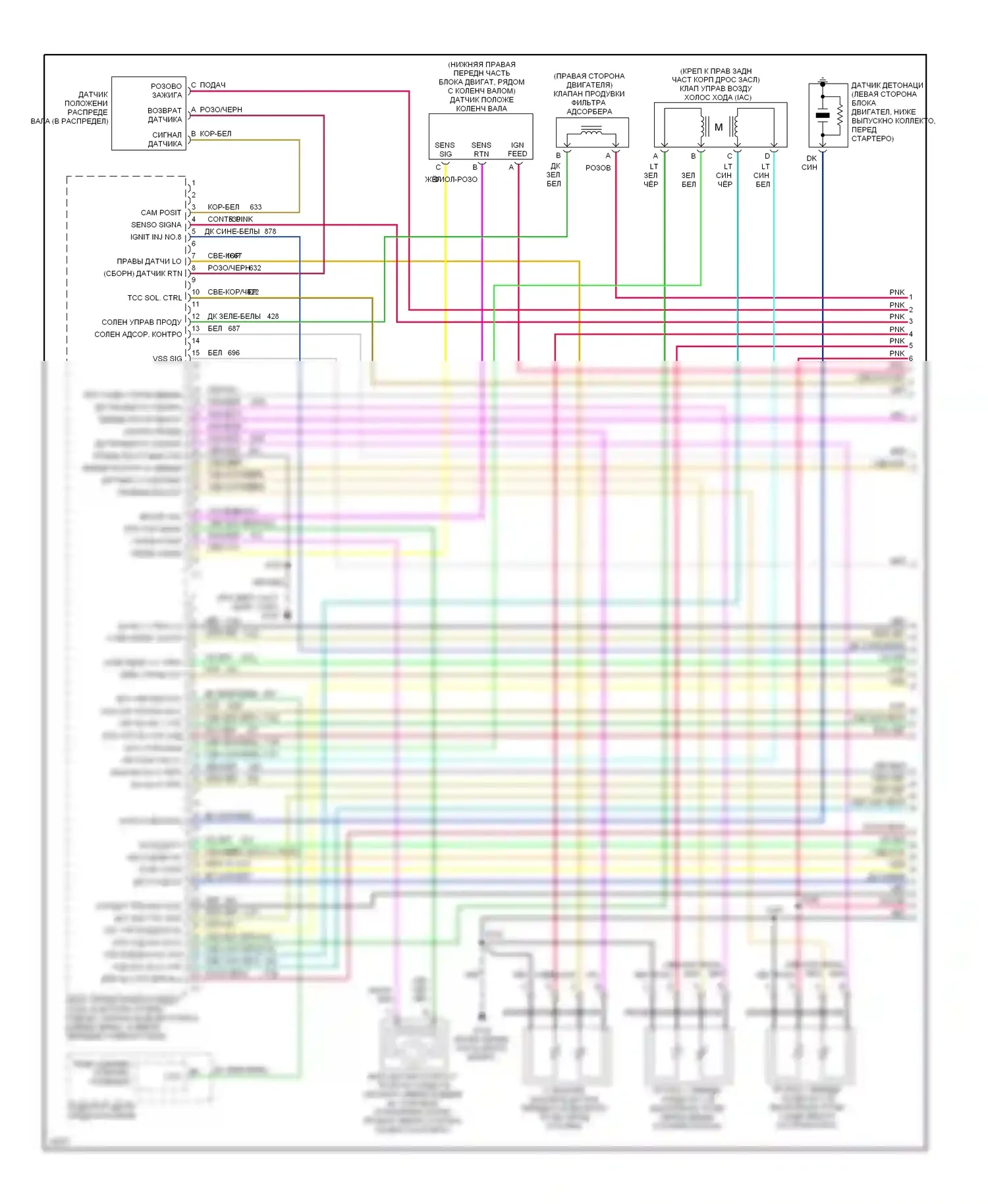 Tahoe Chevrolet I (1995-1999): Электросхема двигателя 5.7l (vin r) s (1 из 4) 