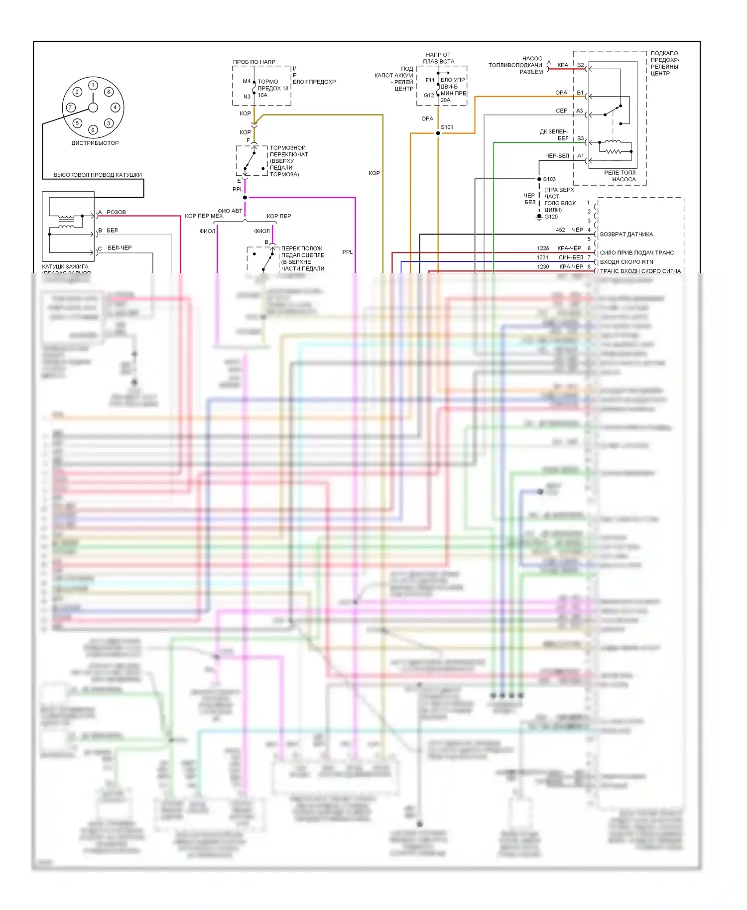 Tahoe Chevrolet I (1995-1999): Электросхема двигателя 5.7l (vin r) s (4 из 4) 