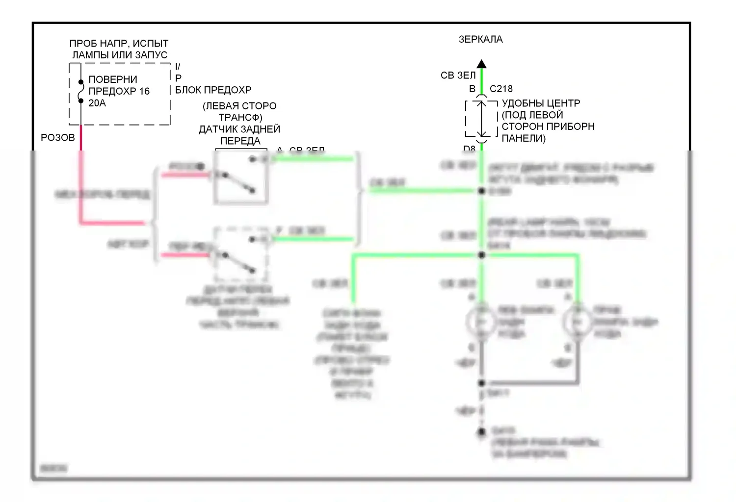 Tahoe Chevrolet I (1995-1999): Электросхема фонарей заднего хода 
