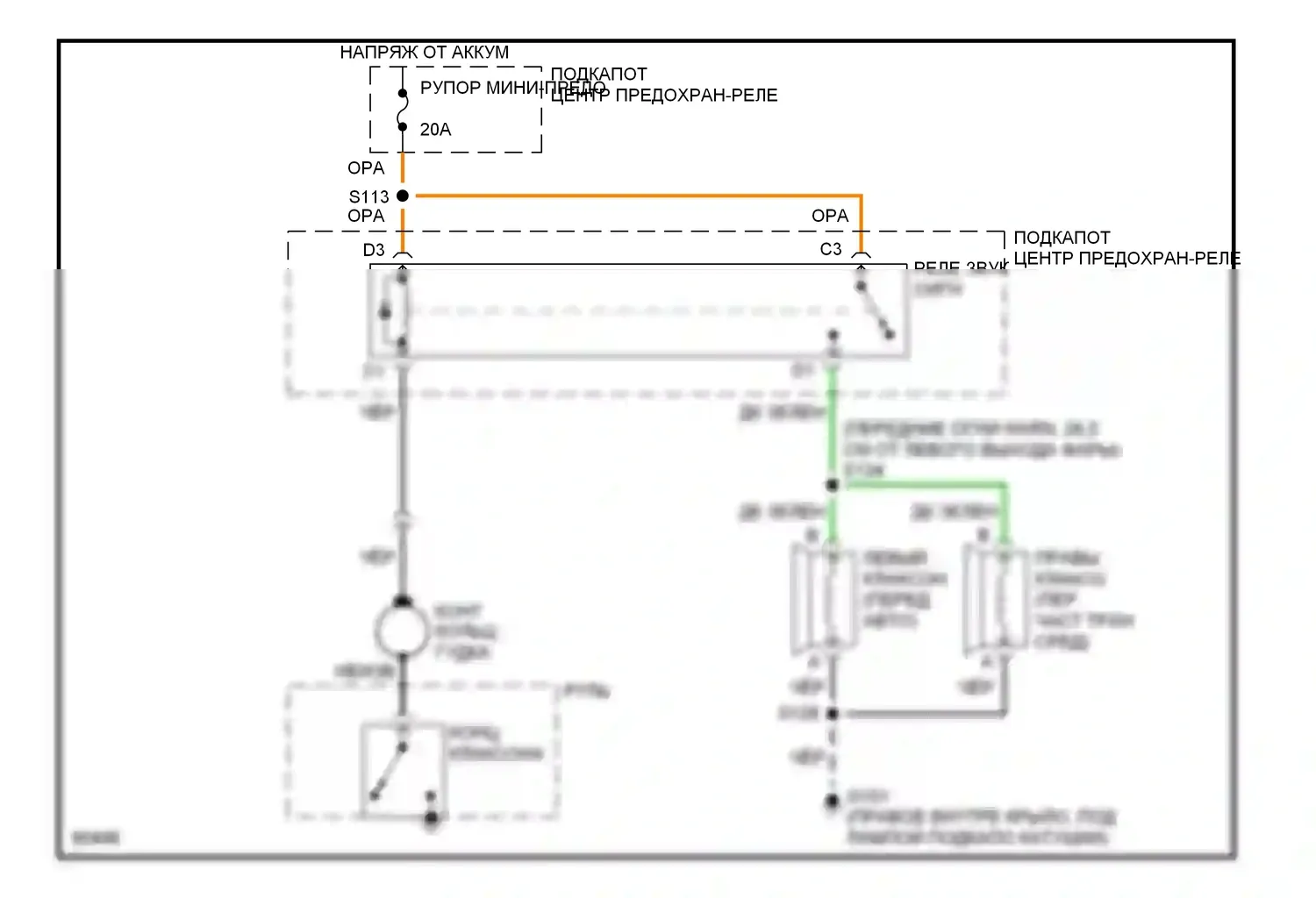Tahoe Chevrolet I (1995-1999): Электросхема клаксона 