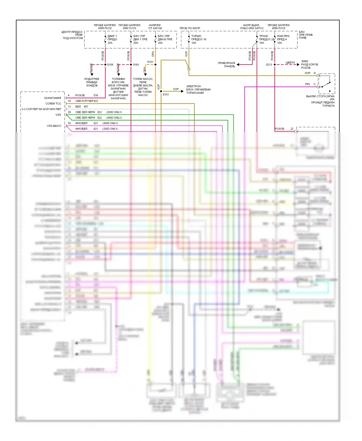 Tahoe Chevrolet I (1995-1999): 5.7l (vin r), электросхема коробки передач, 4l60-e 