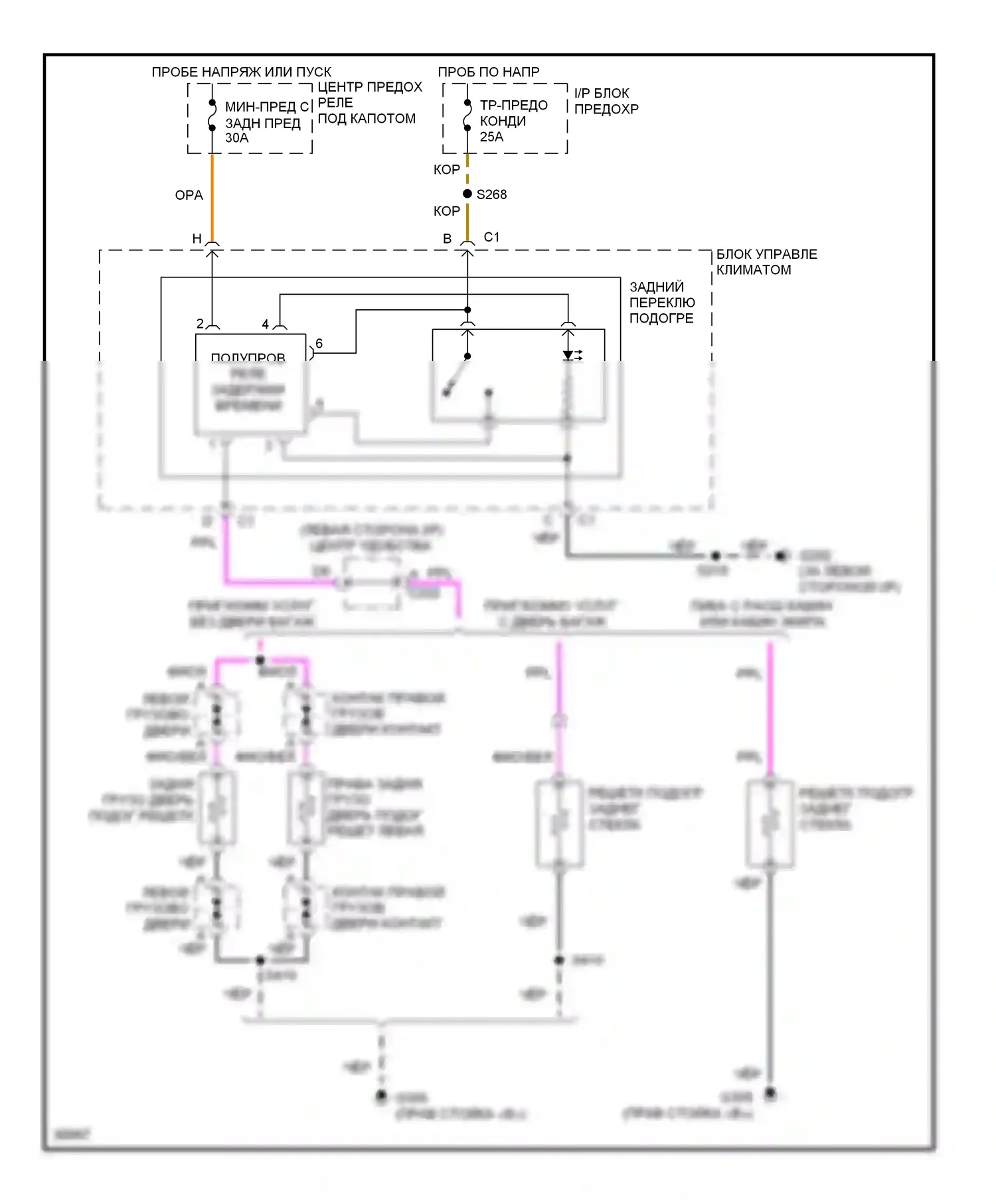 Tahoe Chevrolet I (1995-1999): Электросхема подогрева 