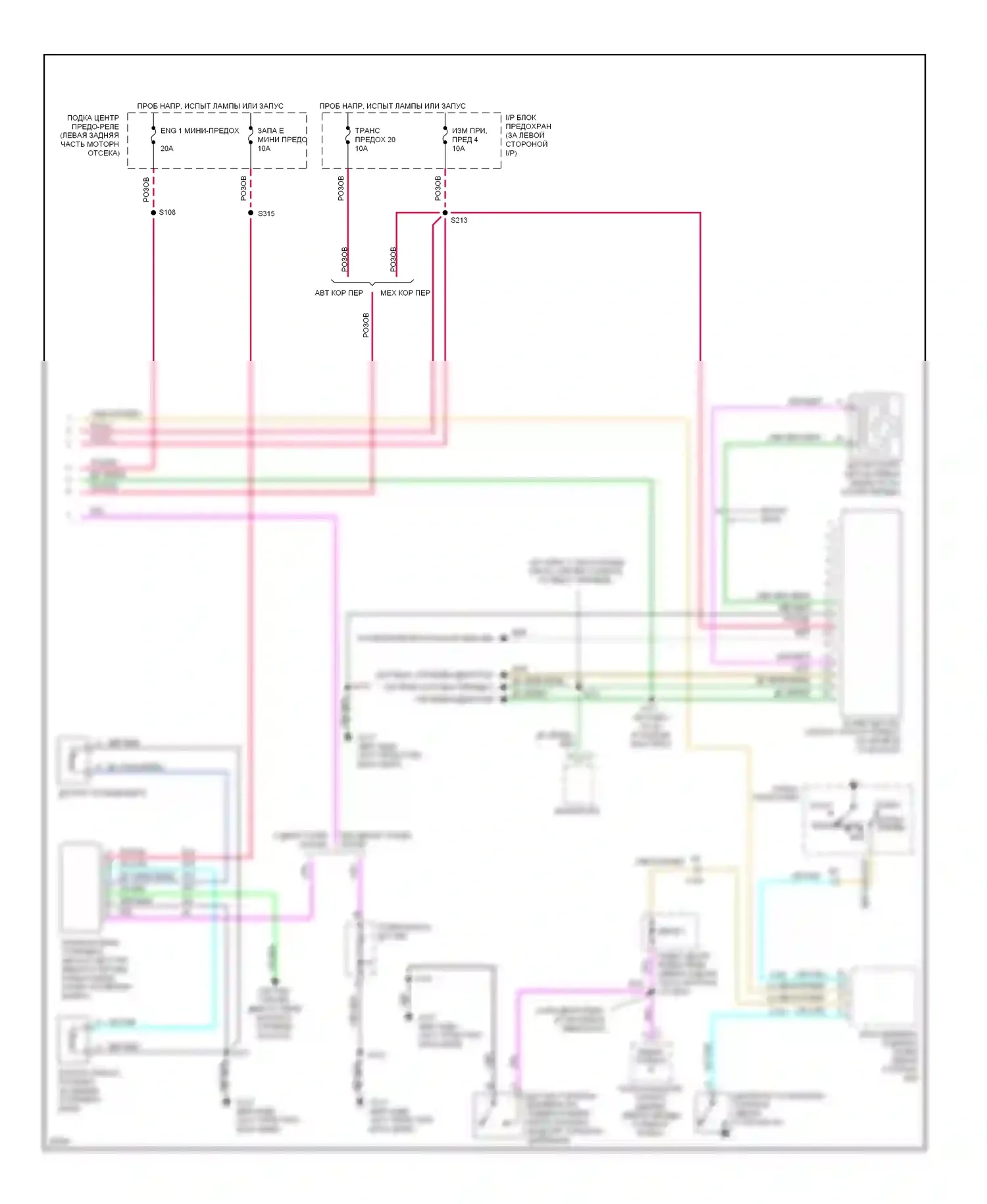 Tahoe Chevrolet I (1995-1999): 6,5л (vin s), электросхема комбинации приборов (2 из 2) 