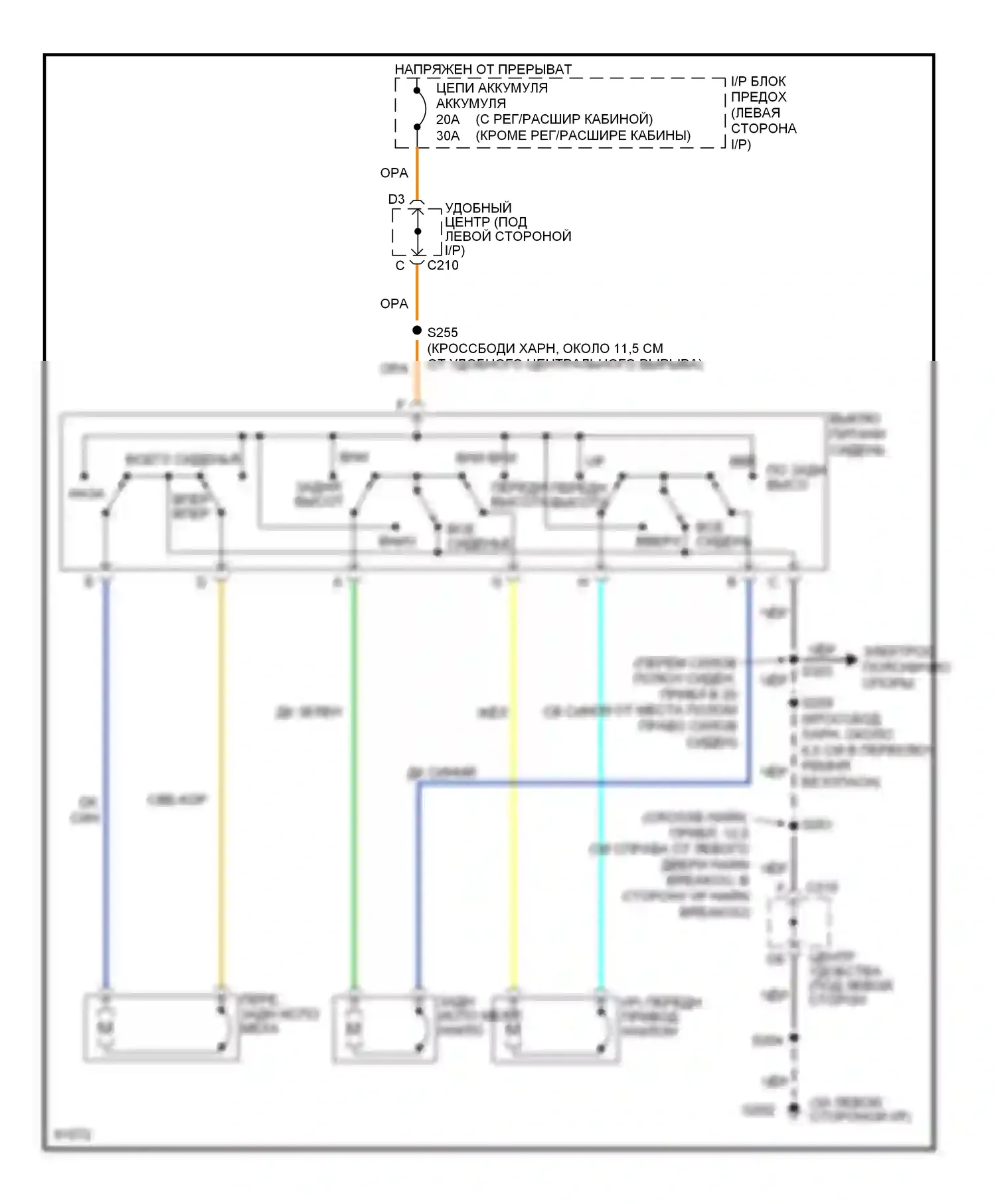 Tahoe Chevrolet I (1995-1999): 6-сторонняя электросхема сиденья питания 