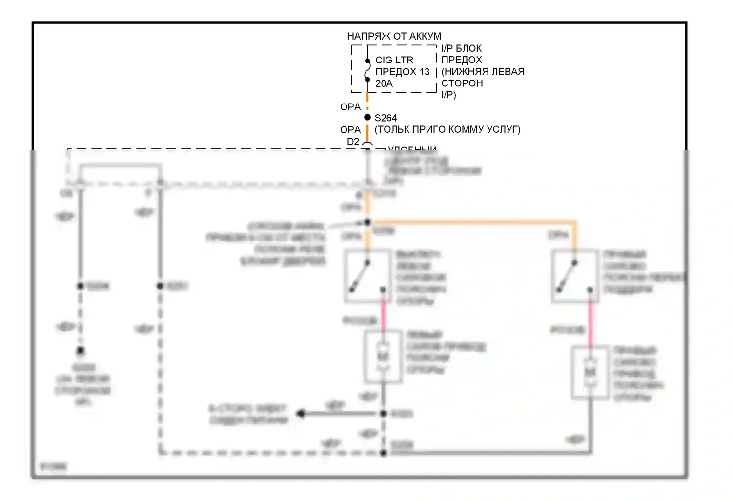 Tahoe Chevrolet I (1995-1999): Поясничная электросхема, каркас и разъемное сиденье скамьи 