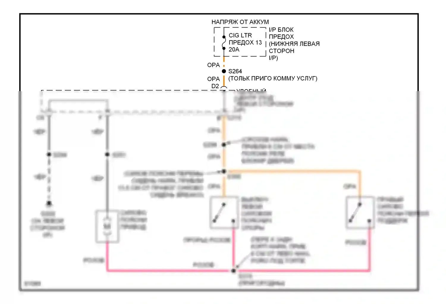 Tahoe Chevrolet I (1995-1999): Поясничная электросхема, сиденье скамьи 