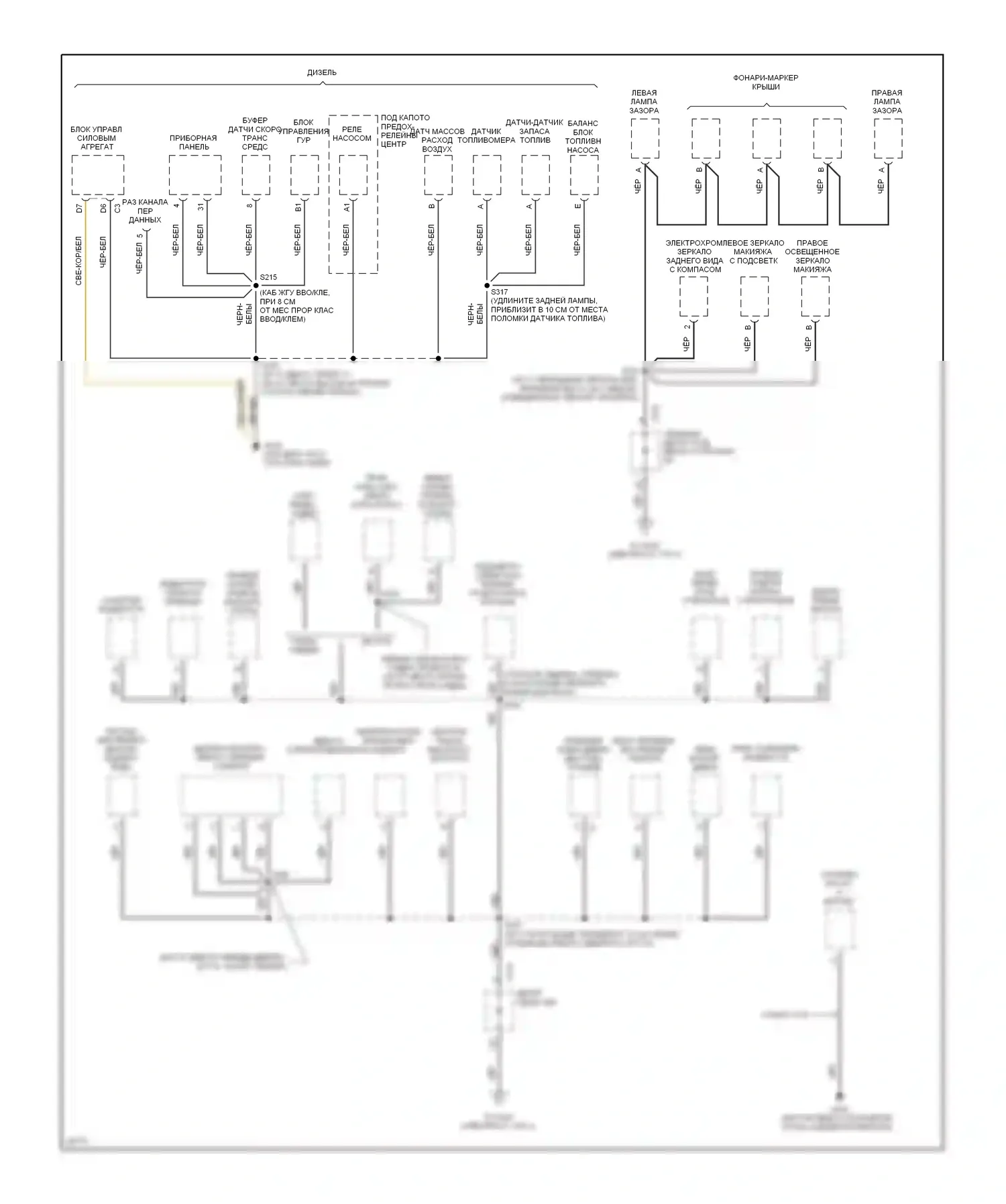 Tahoe Chevrolet I (1995-1999): Электросхема точек подключения масс (3 из 5) 