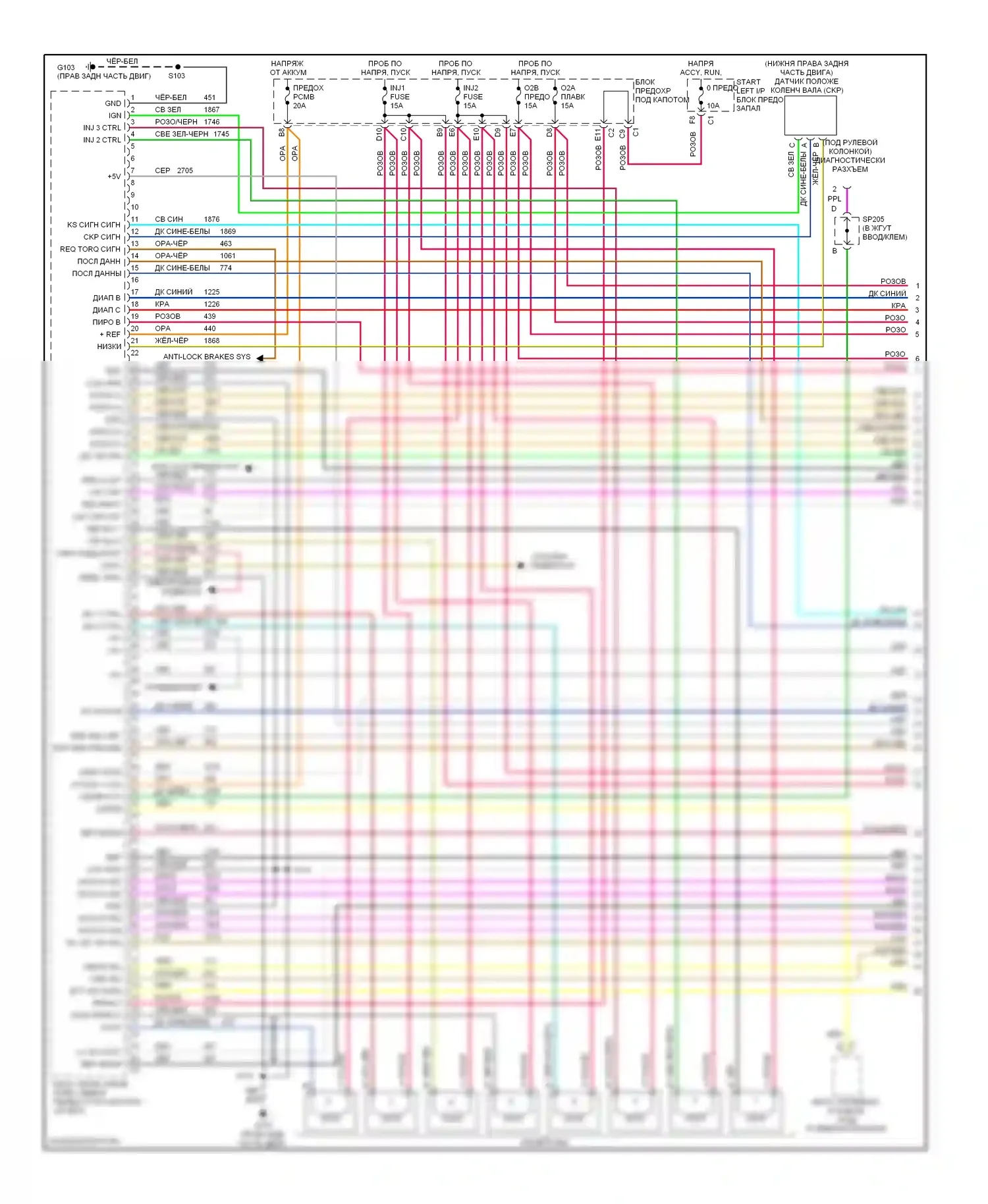 Tahoe Chevrolet II (1999-2006): Электросхема двигателя 5.3l vin z (1 из 5) 