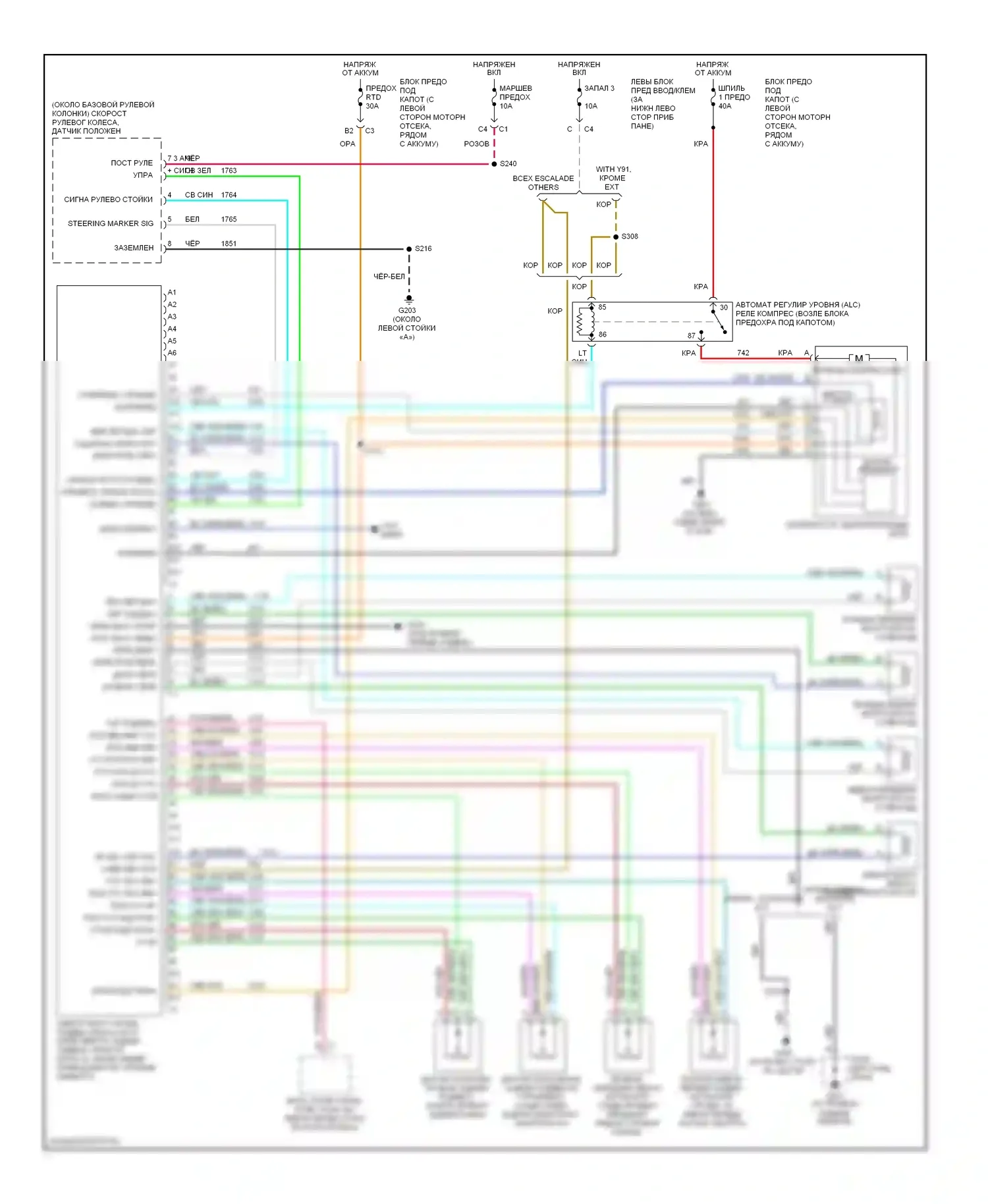 Tahoe Chevrolet II (1999-2006): Электросхема электронной подвески 