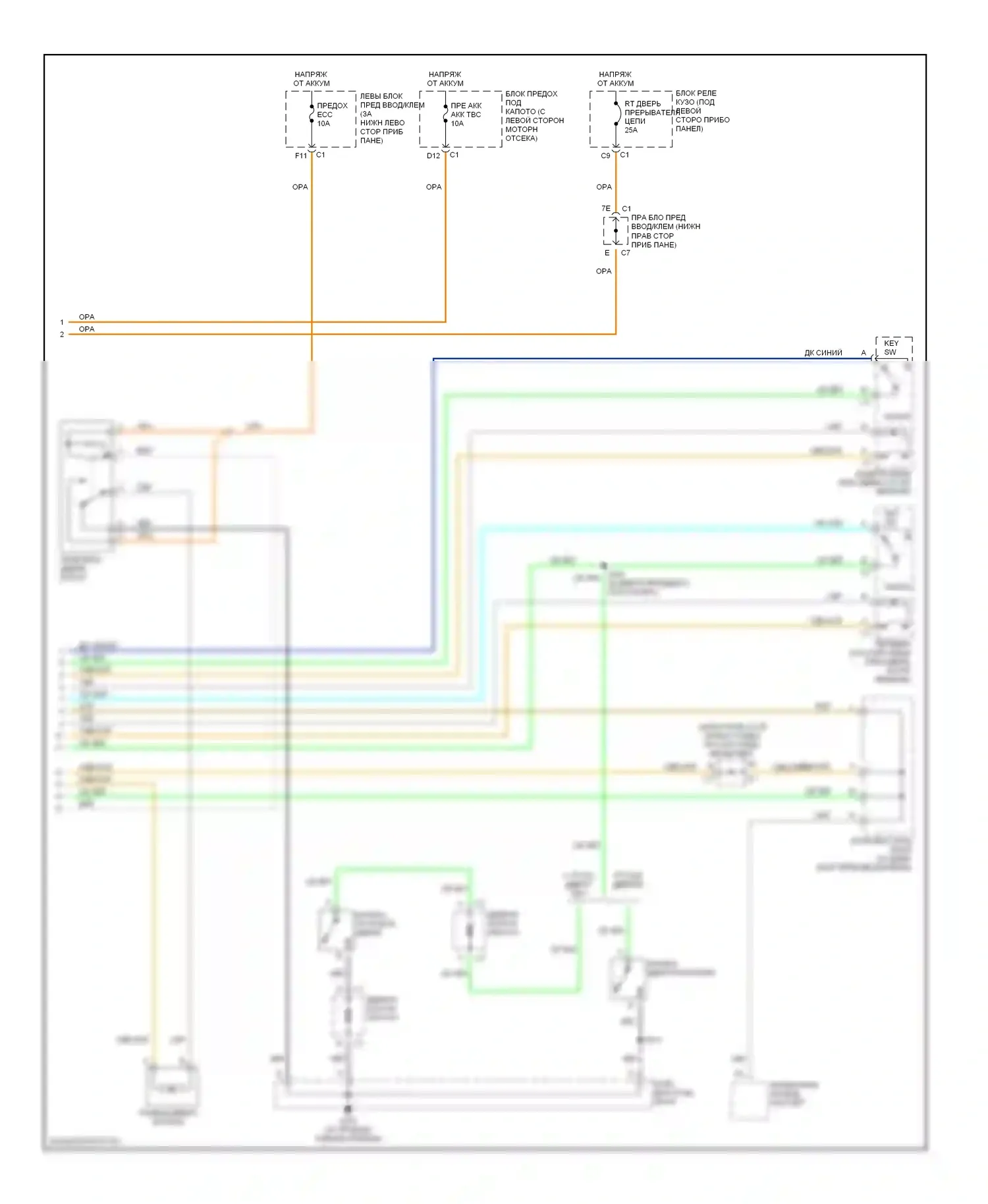 Tahoe Chevrolet II (1999-2006): Электросхема центрального замка (2 из 2) 