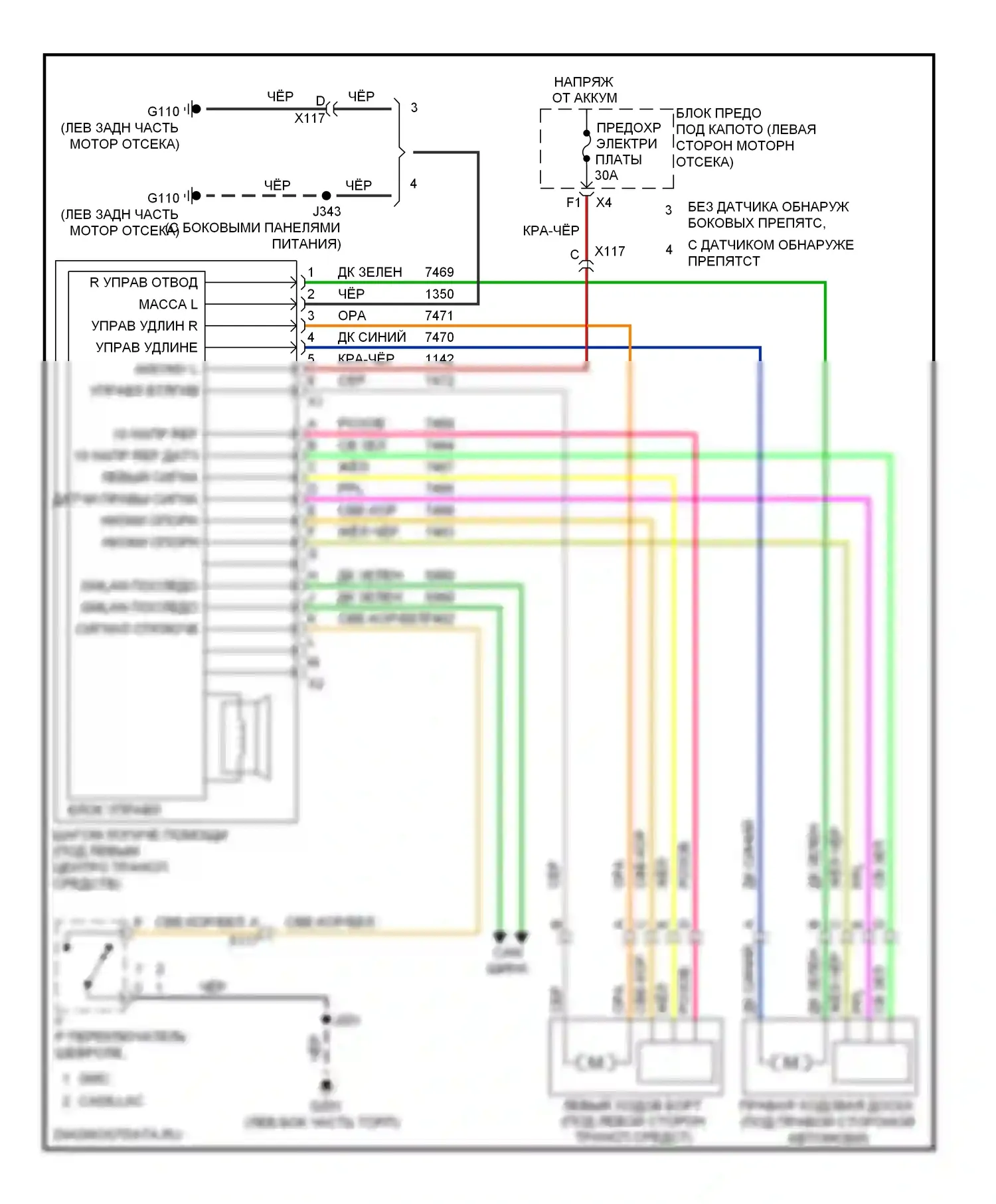 Tahoe Chevrolet III (2006-2014): Электросхема выдвижных ходовых щитов 