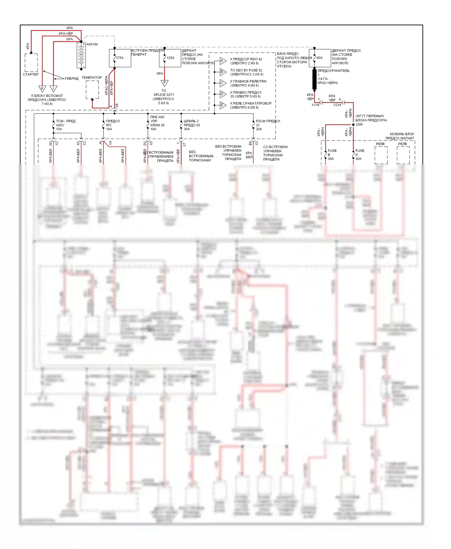 Tahoe Chevrolet III (2006-2014): Электросхема блока предохранителей реле (1 из 8) 