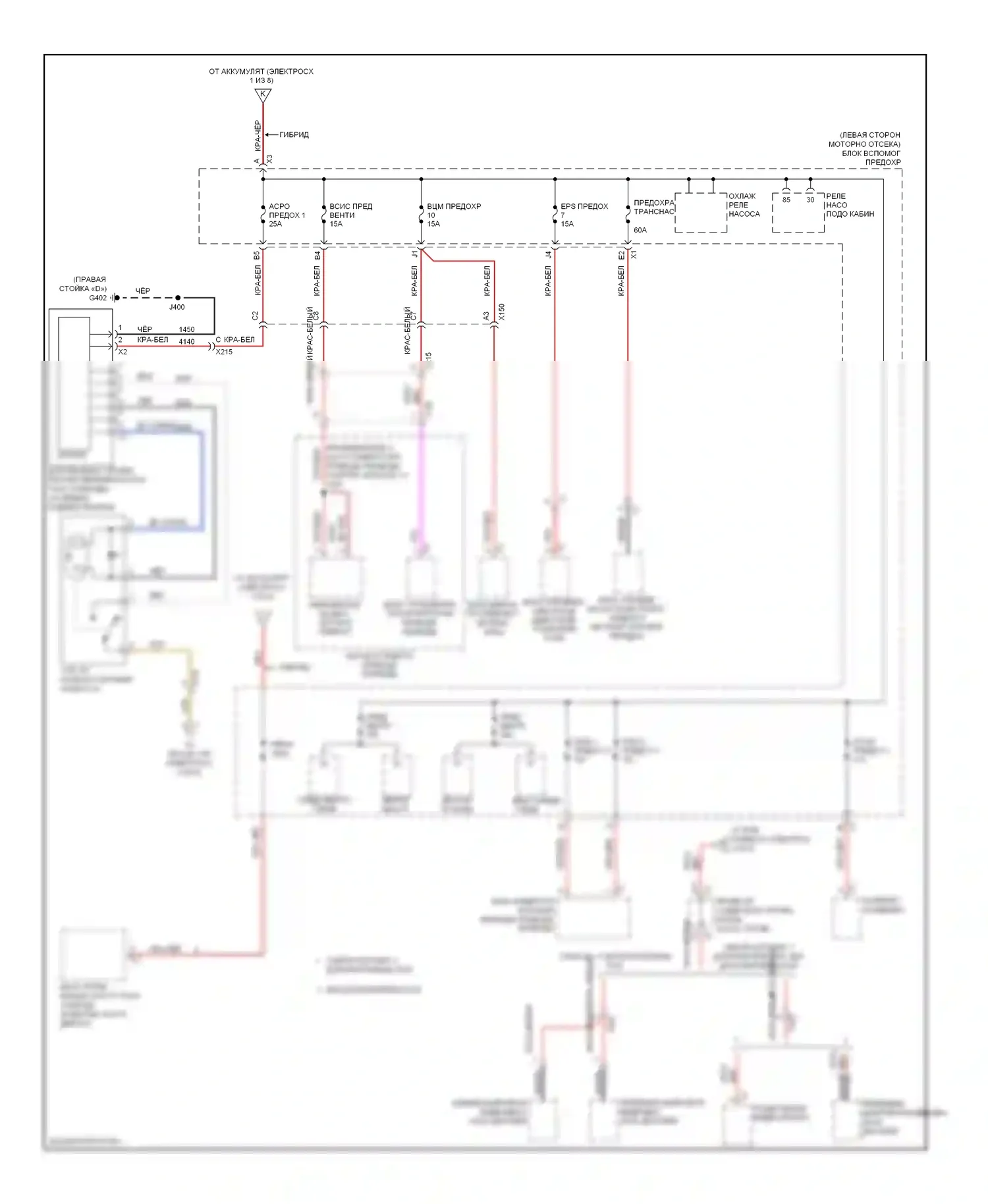 Tahoe Chevrolet III (2006-2014): Электросхема блока предохранителей реле (7 из 8) 