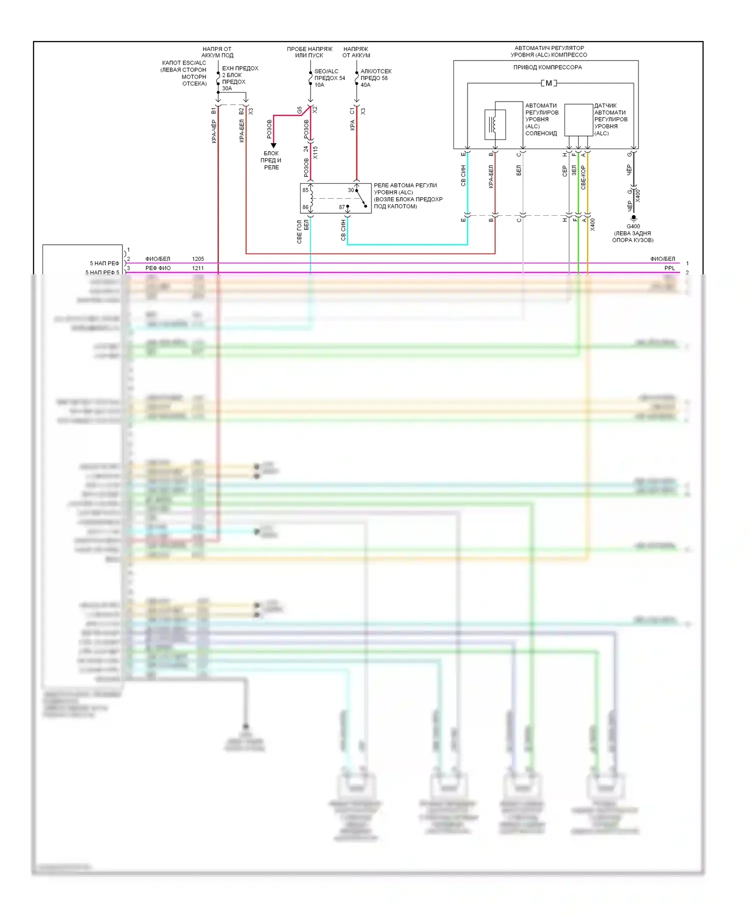 Tahoe Chevrolet III (2006-2014): Электросхема электронной подвески (1 из 2) 