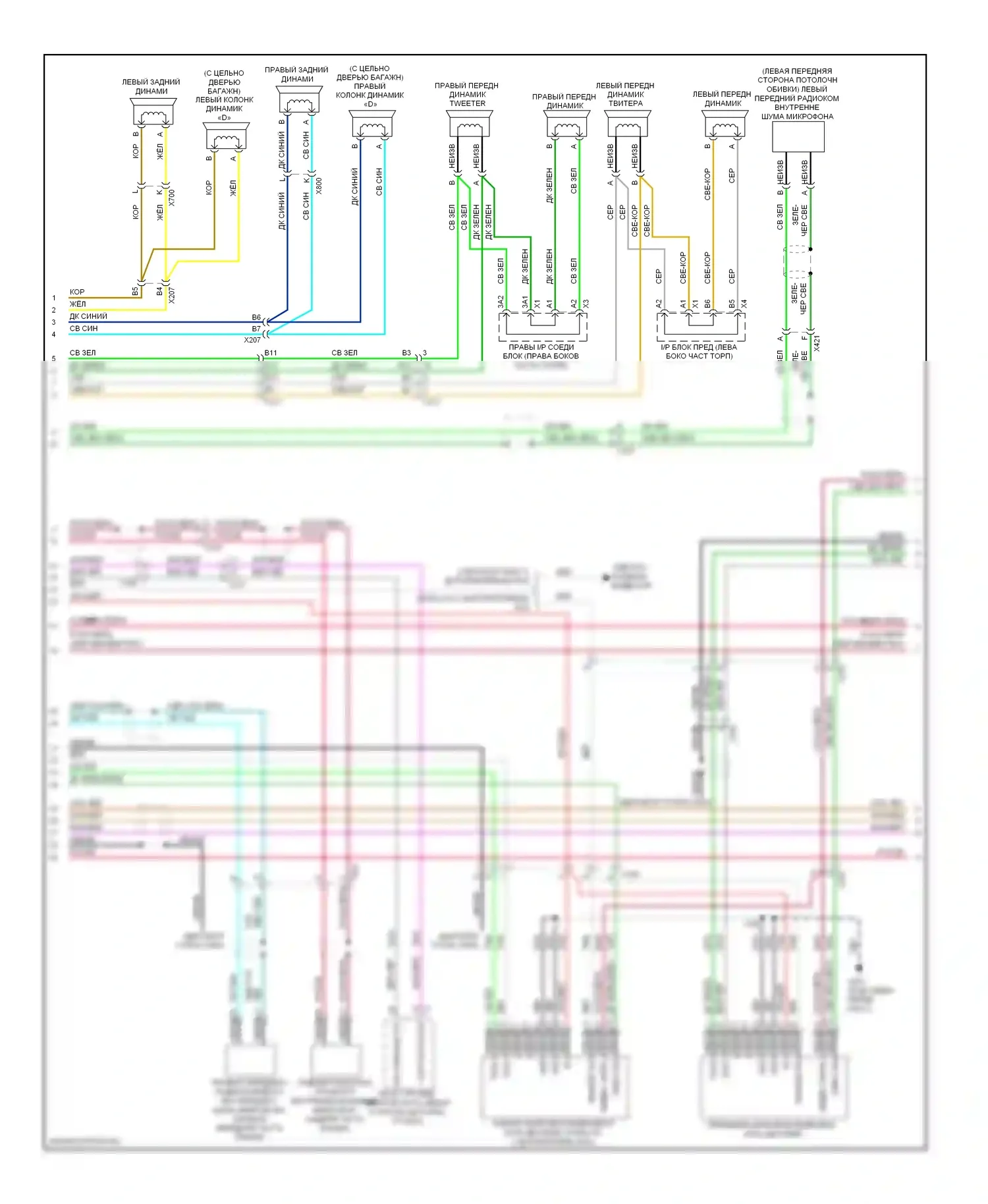 Tahoe Chevrolet III (2006-2014): Электросхема магнитолы, с uys, uqa и, без y91 (3 из 4) 