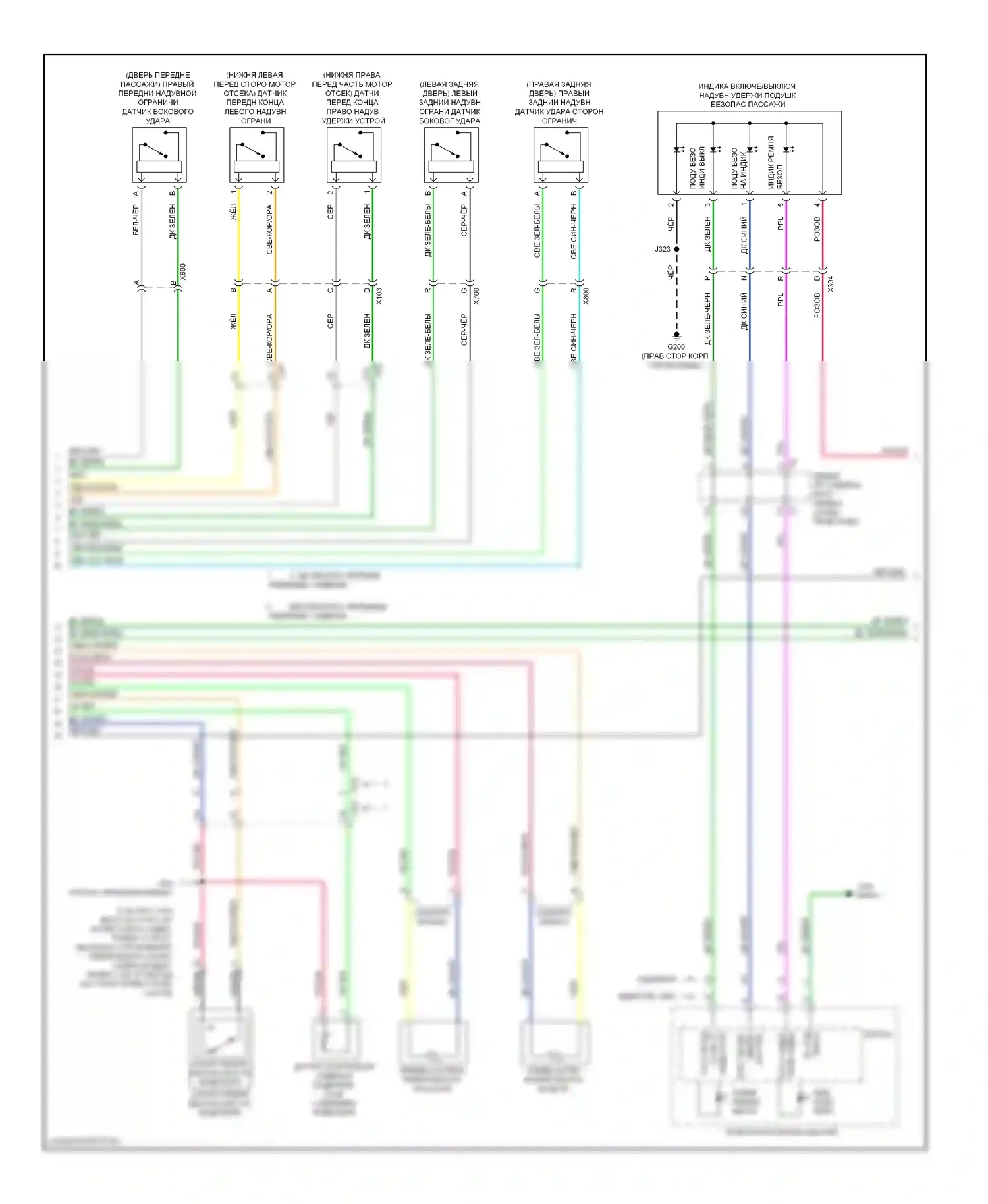 Tahoe Chevrolet III (2006-2014): Электросхема подушек безопасности (2 из 3) 