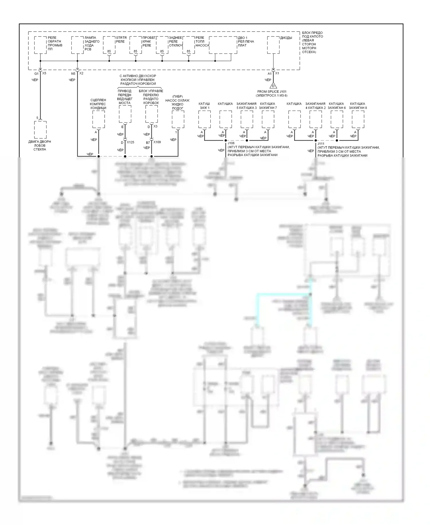 Tahoe Chevrolet III (2006-2014): Электросхема разводки массы (2 из 6) 