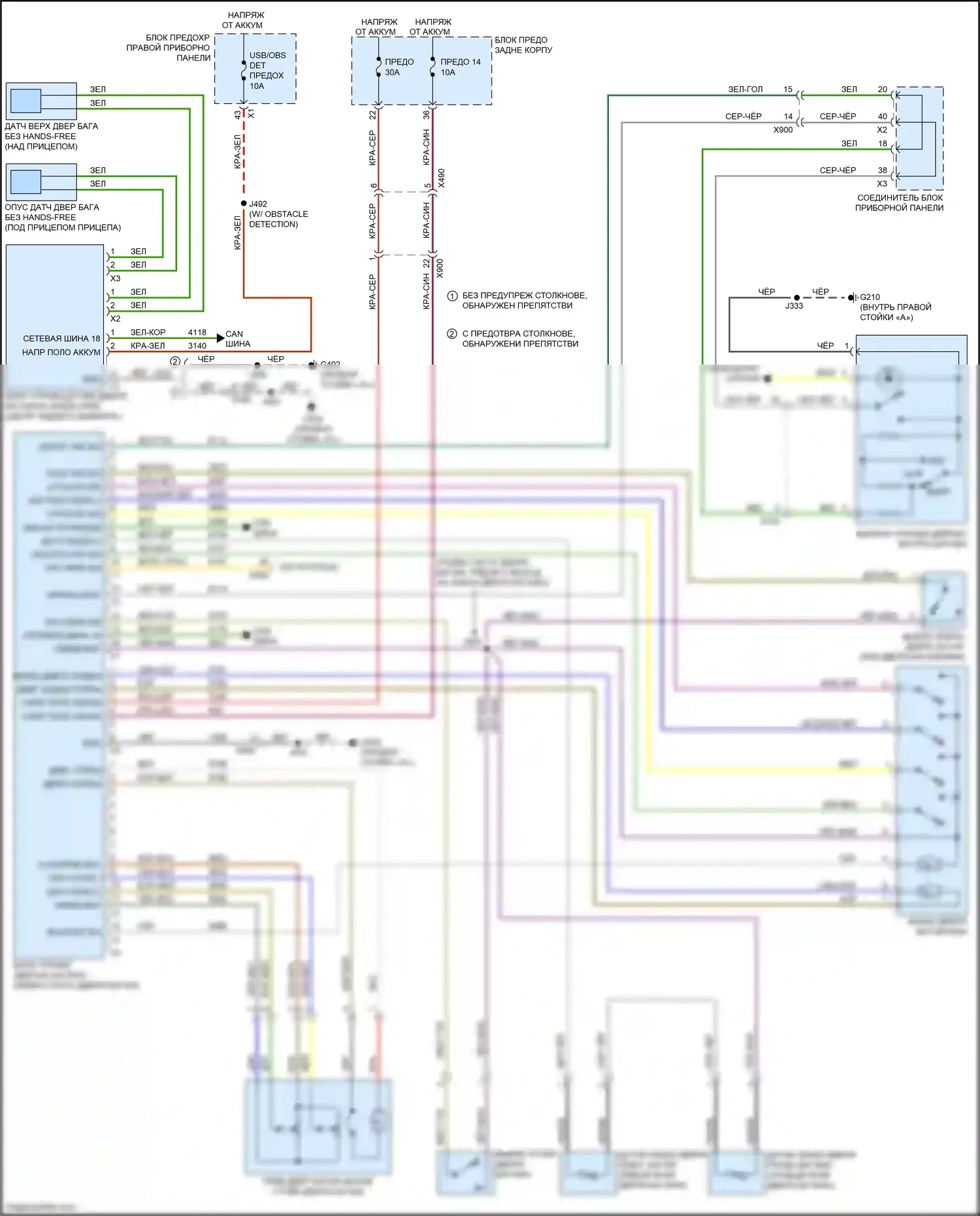 Tahoe Chevrolet IV (2014-2021): Электросхема двери силового багажника 