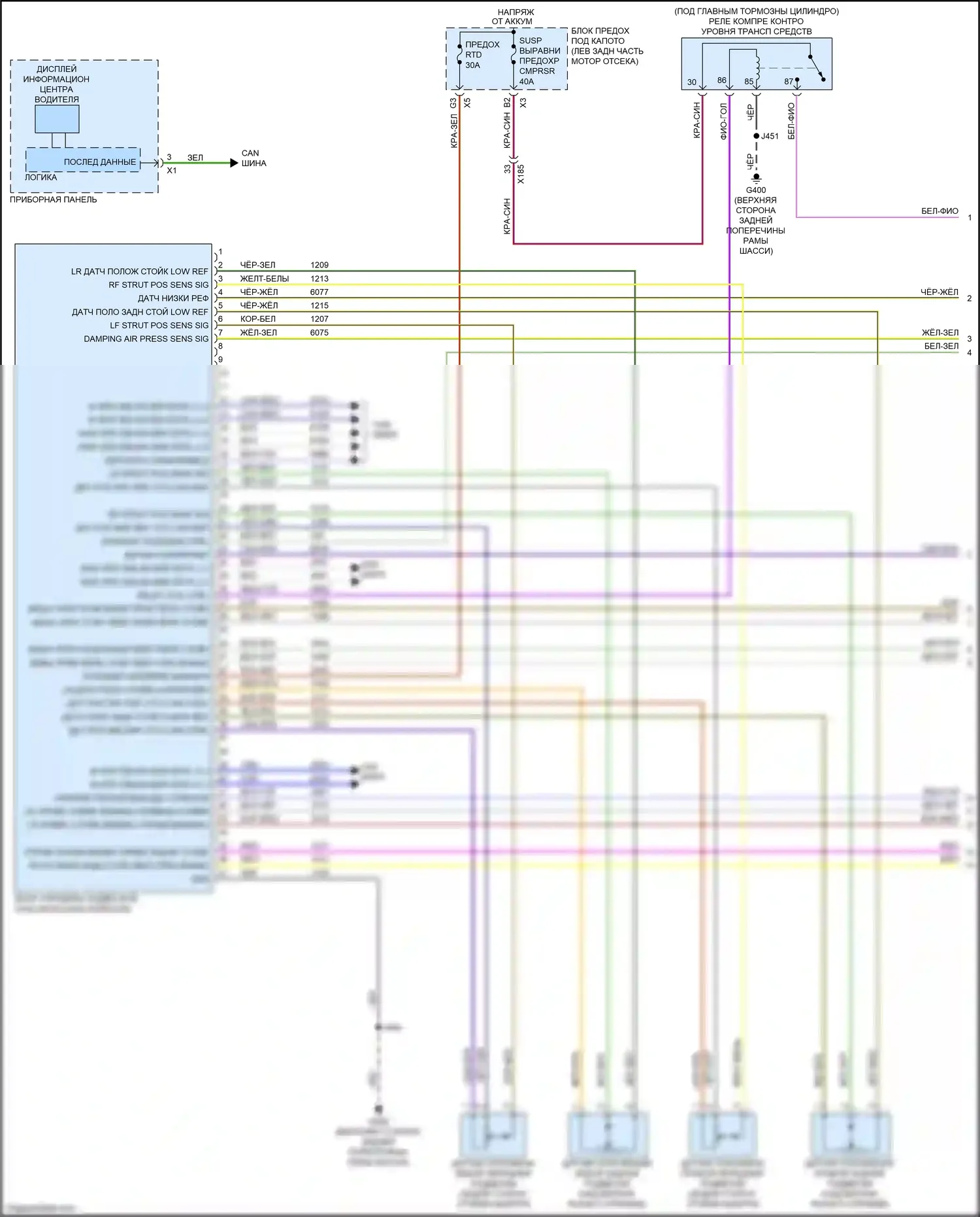 Tahoe Chevrolet IV (2014-2021): Электросхема электронной подвески, с корпусом из магнерида (1 из 2) 