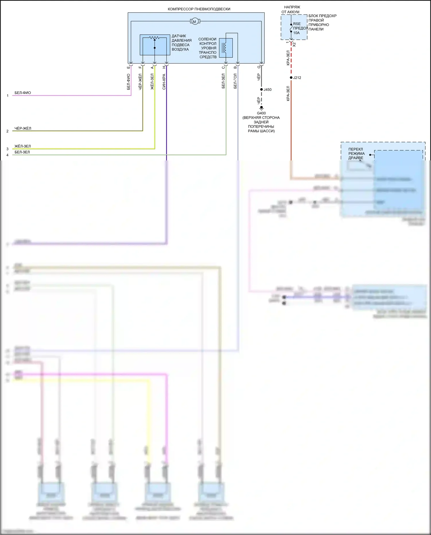 Tahoe Chevrolet IV (2014-2021): Электросхема электронной подвески, с корпусом из магнерида (2 из 2) 