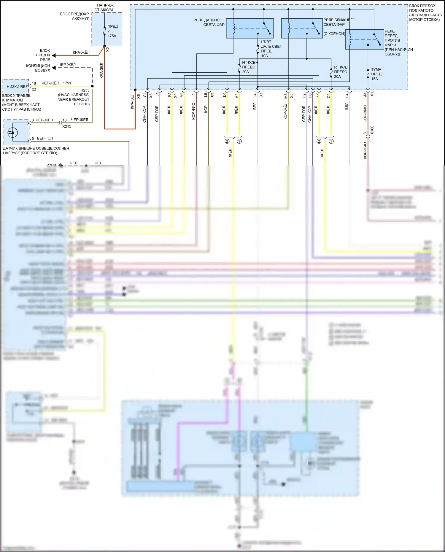 Tahoe Chevrolet IV (2014-2021): Электросхема фар (1 из 3) 