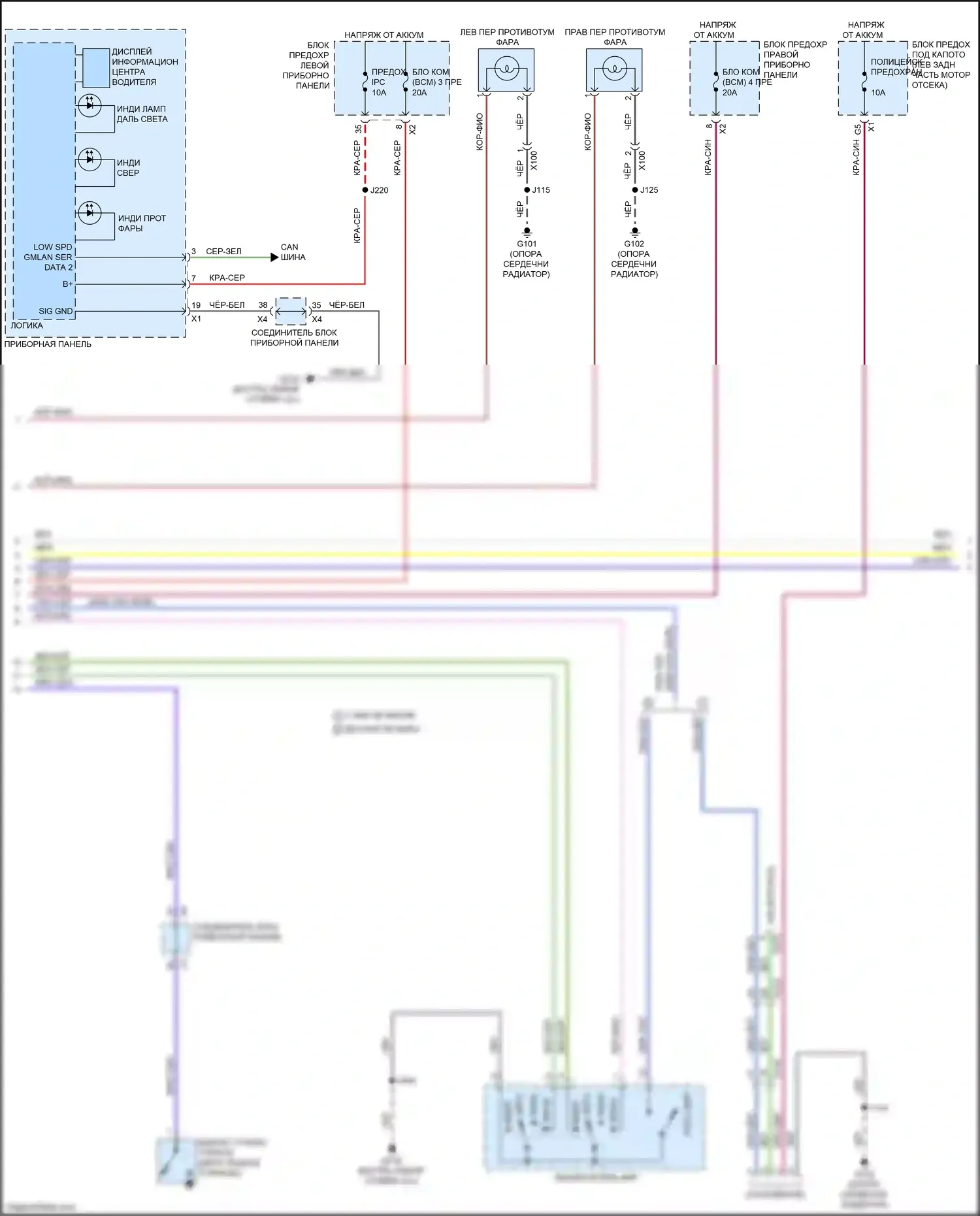 Tahoe Chevrolet IV (2014-2021): Электросхема фар (2 из 3) 