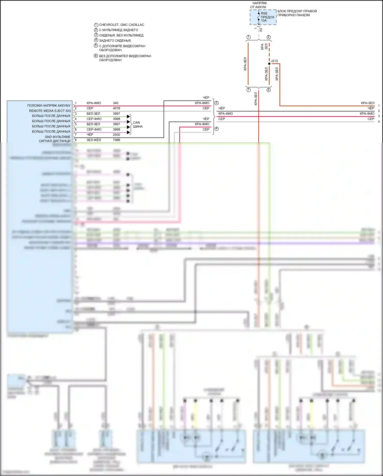Tahoe Chevrolet IV (2014-2021): Электросхема видеосистемы (1 из 3) 