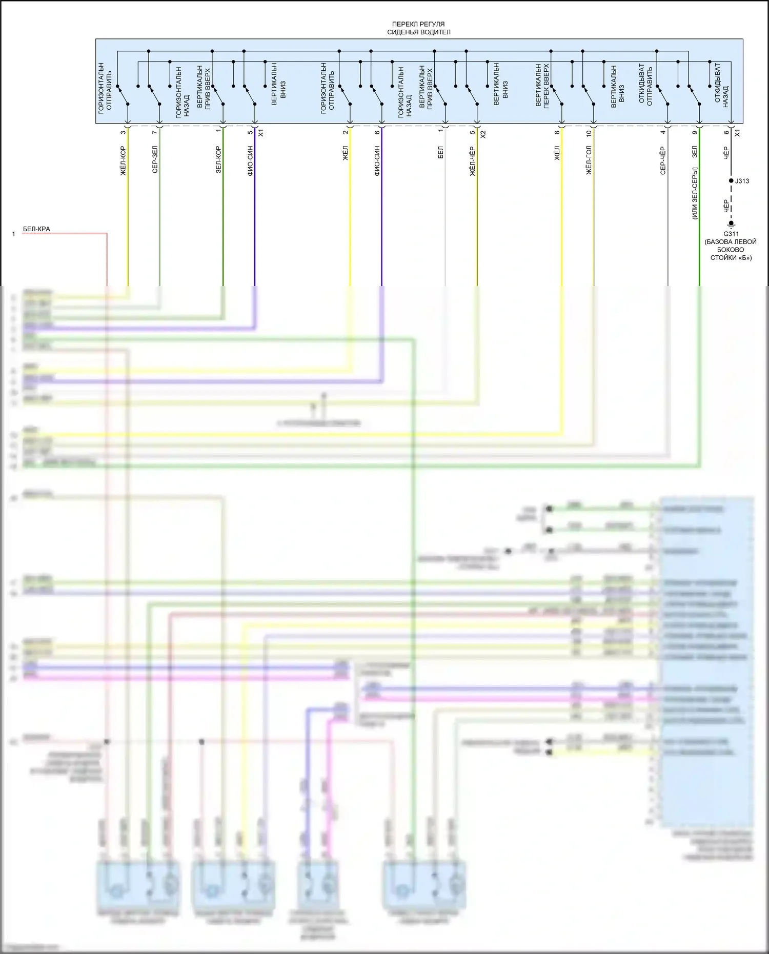 Tahoe Chevrolet IV (2014-2021): Электросхема сиденья памяти водителя (2 из 2) 