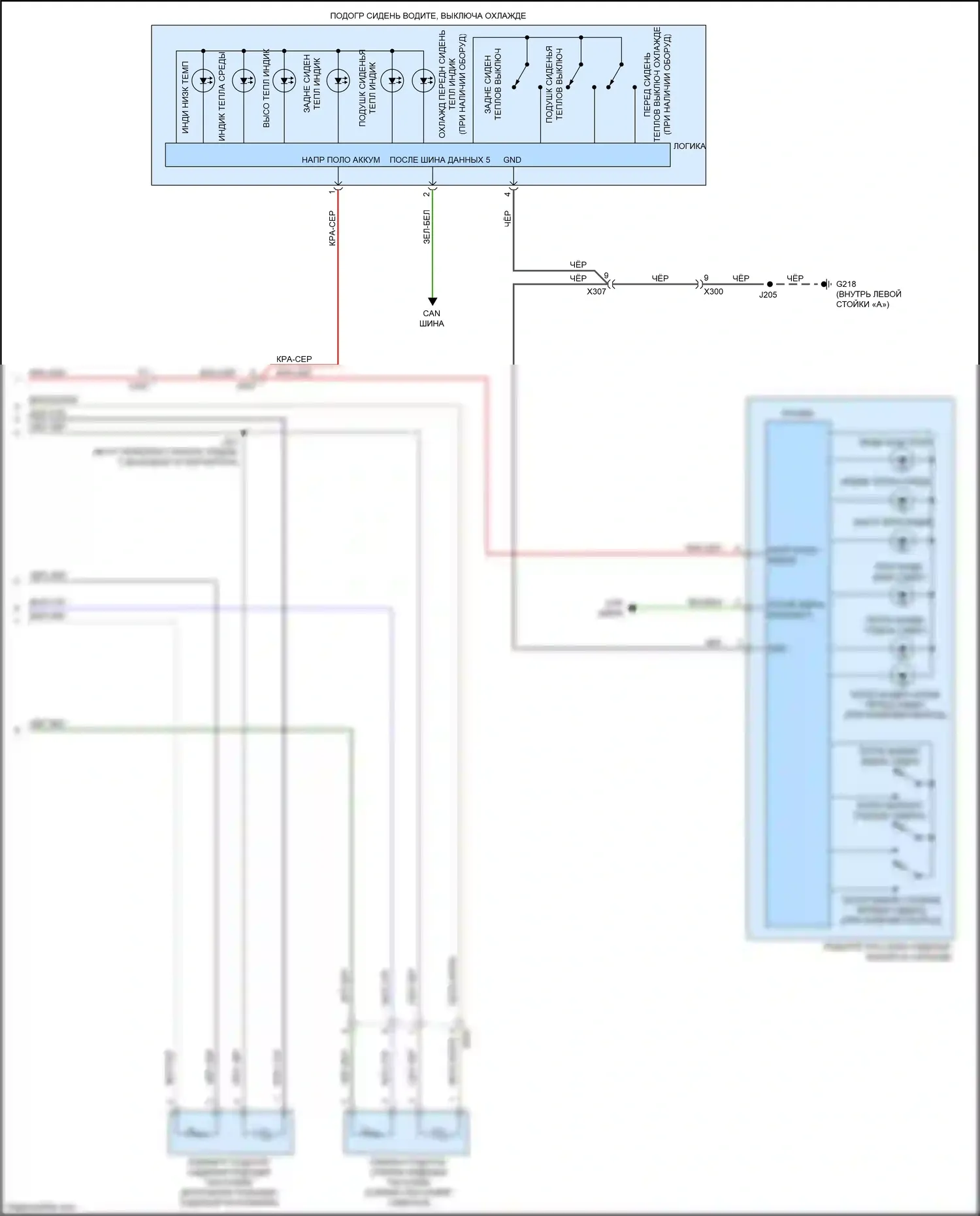 Tahoe Chevrolet IV (2014-2021): Электросхема передних обогреваемых сидений, с вентиляцией (2 из 2) 