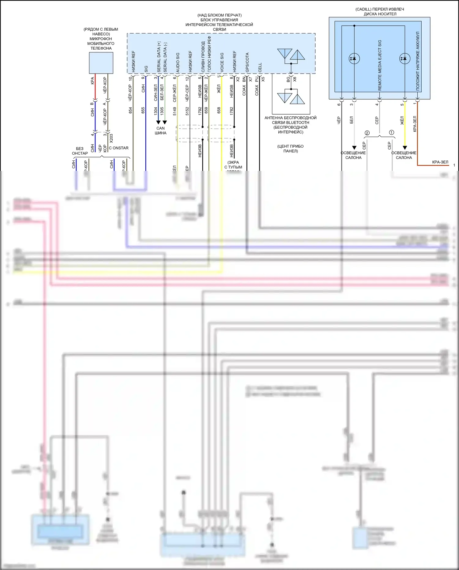 Tahoe Chevrolet IV (2014-2021): Электросхема навигации, без объемного усилителя (2 из 6) 